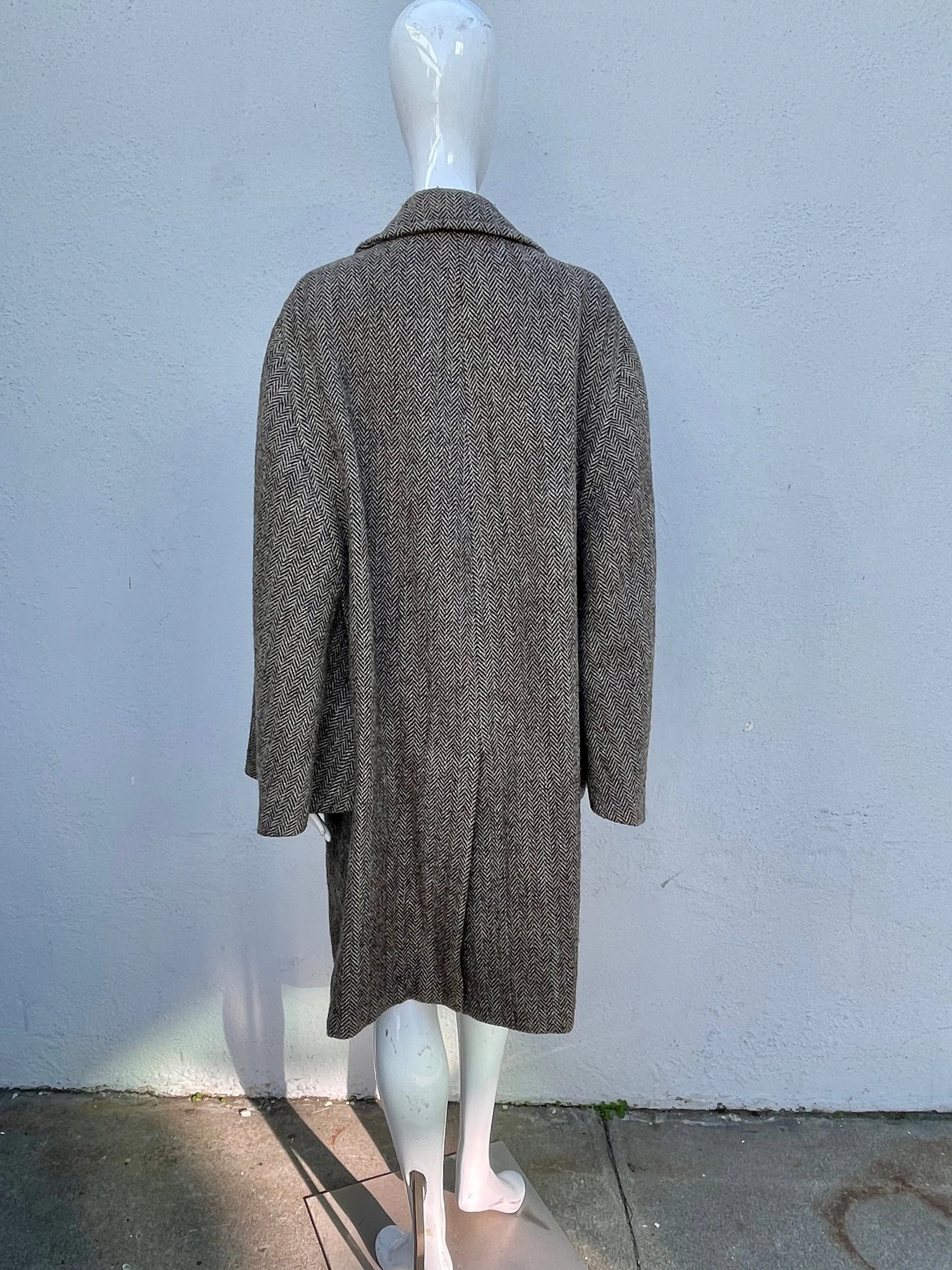 Vintage 40-60s Matsuzakaya Tonbi Coat Inverness Cape Herringbone Overcoat with Attached Cape Unisex Men's 42 Sherlock Holmes by Matsuzakaya Tonbi - Image 8