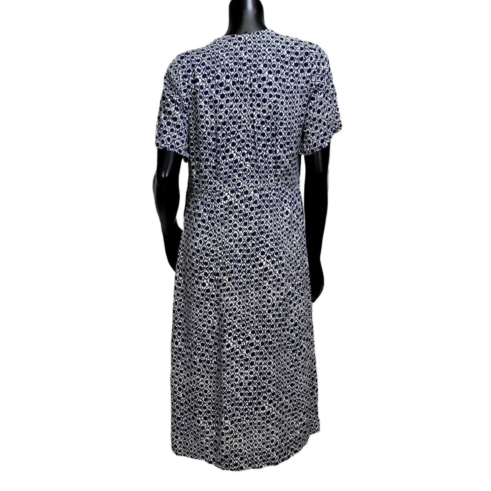 40s/50s Semi Sheer Navy Floral Day Dress With Jacket - Image 10