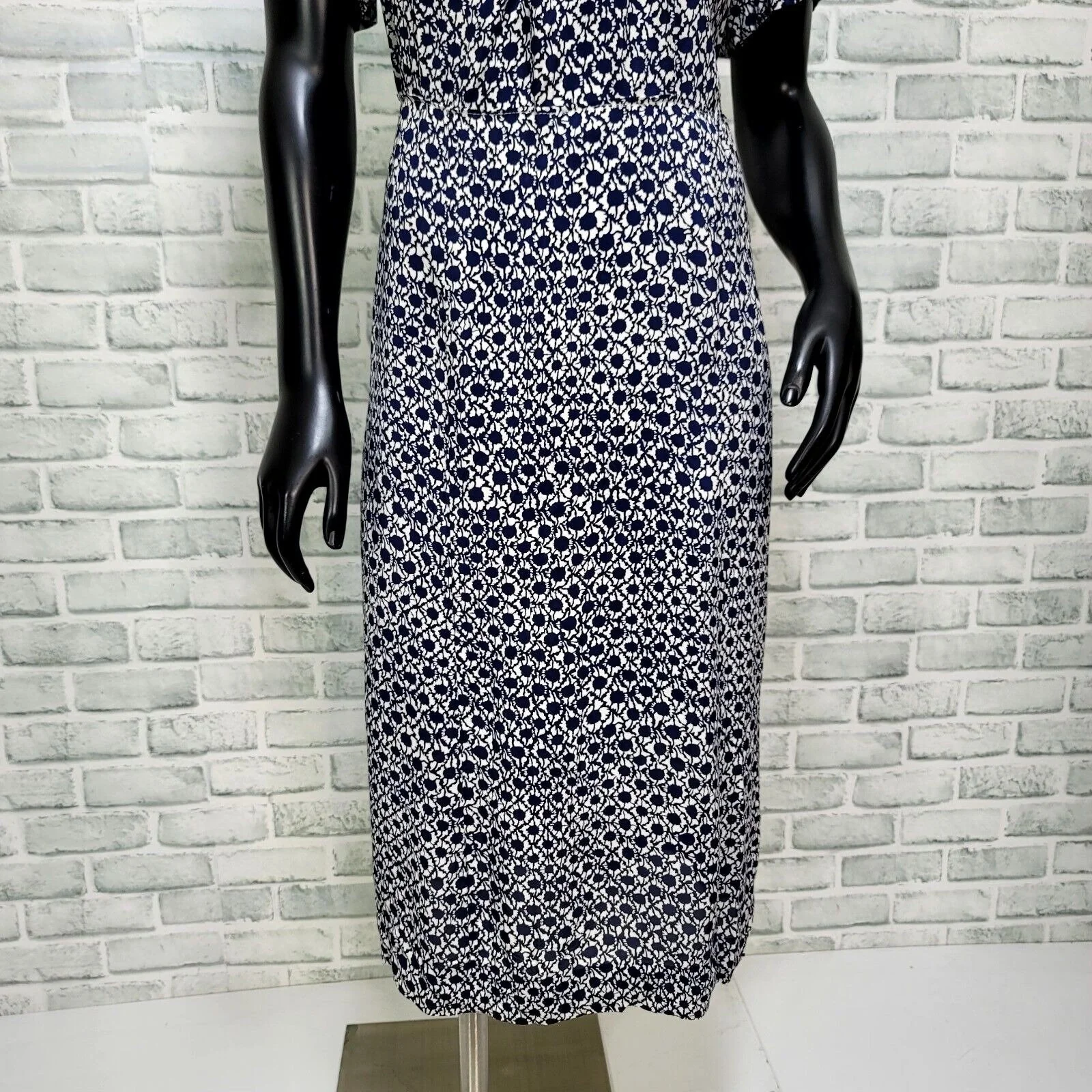 40s/50s Semi Sheer Navy Floral Day Dress With Jacket - Image 5