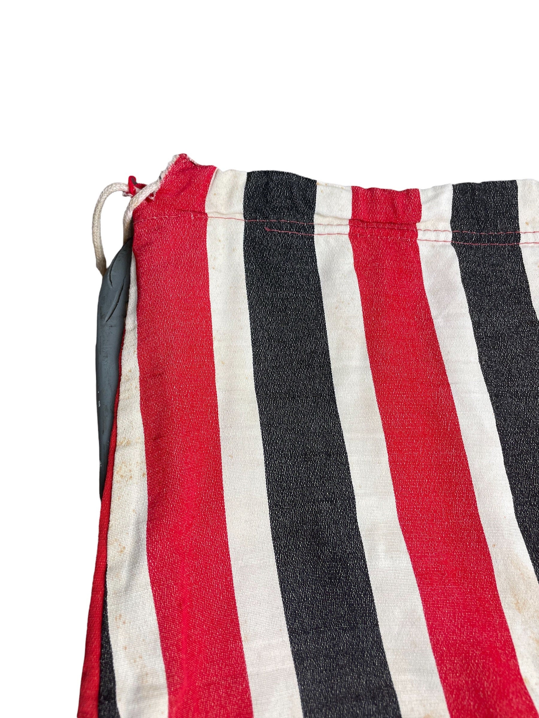 Vintage 40s Patriotic Red White and Blue Striped Swim Shorts - Image 3