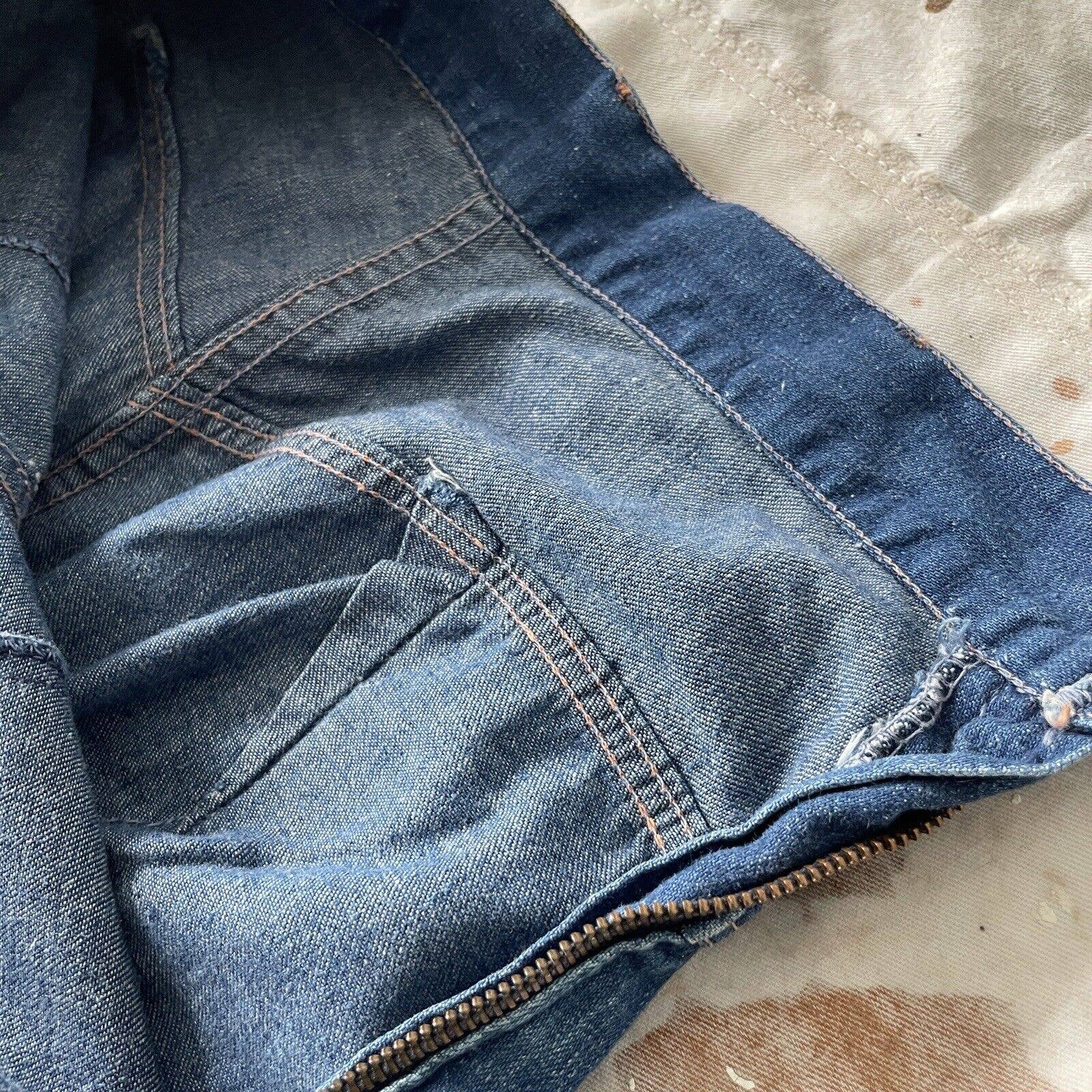 Vintage 40s Side Zip Denim Blue Jeans High Waist Work Wear Pant 40s by Erwin - Image 8
