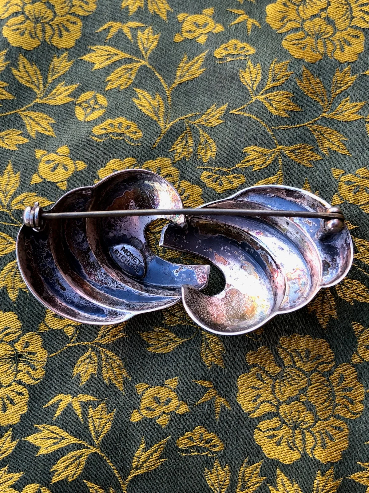 Vintage 40s Sterling Silver Brooch Stamped Monet by Monet Sterling - Image 7