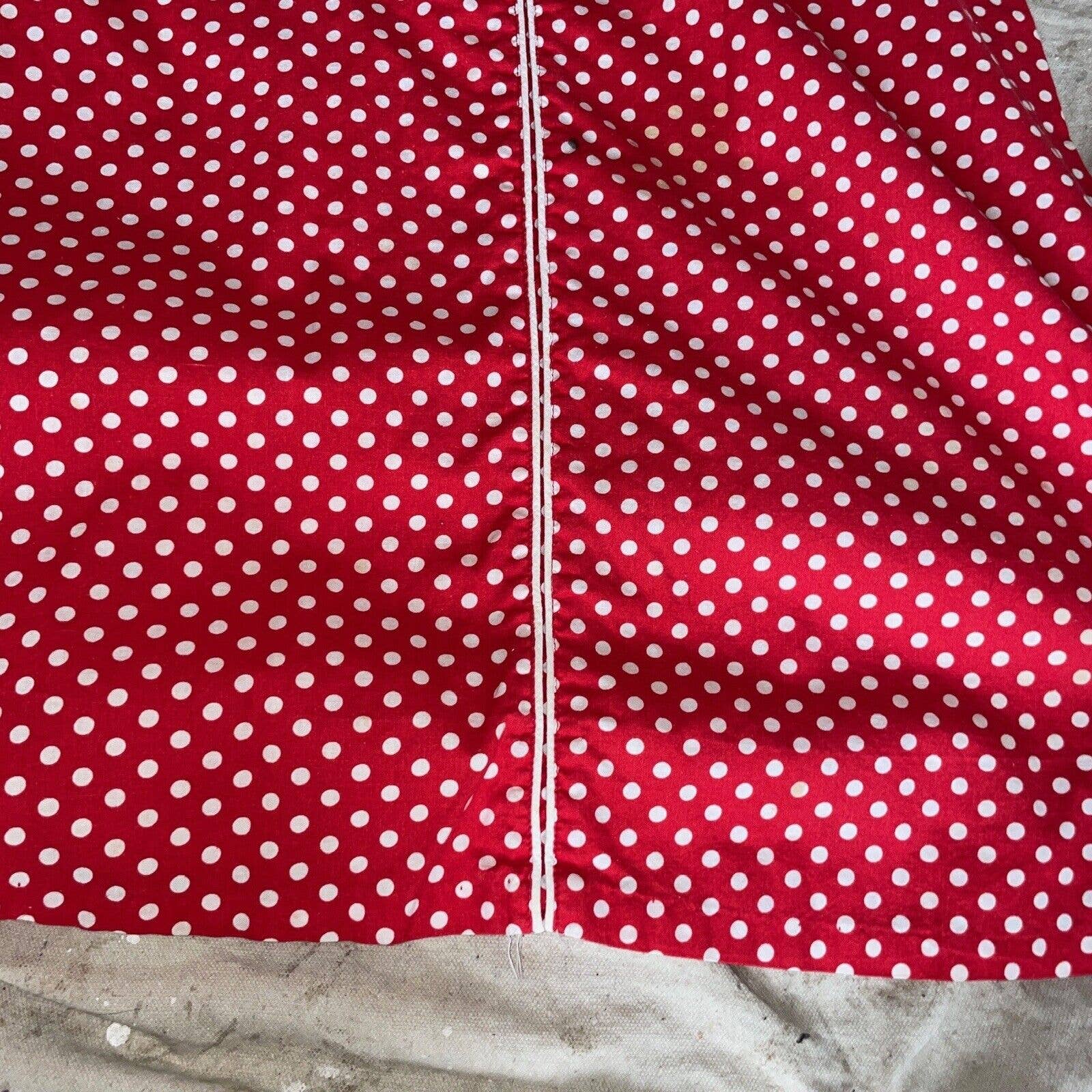 Vintage 40s Zip Front House Dress Puff Sleeve Cotton Polka Dot Midi Pockets by Cotton - Image 5