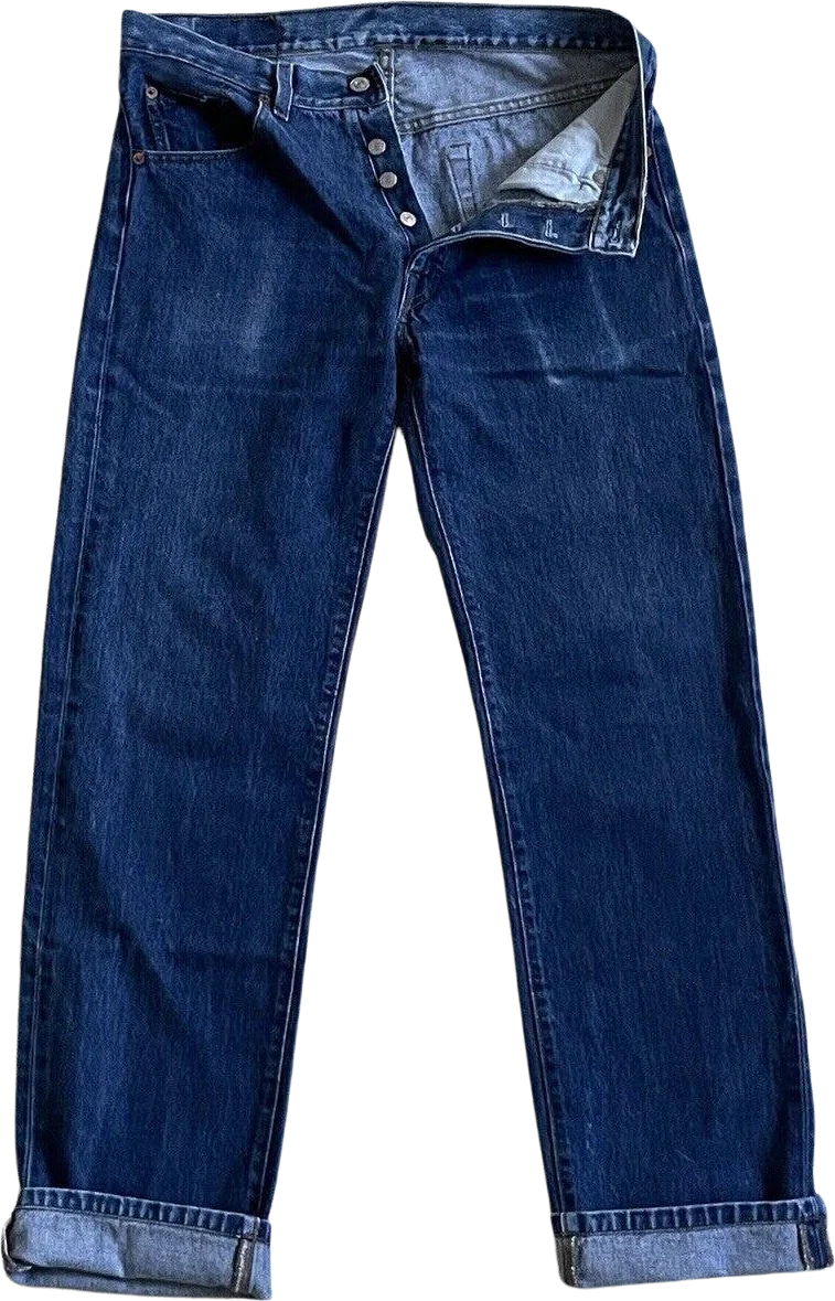 Vintage 501xx 90s Denim Jeans Size 32x31 Button Fly Distressed by Levi’s