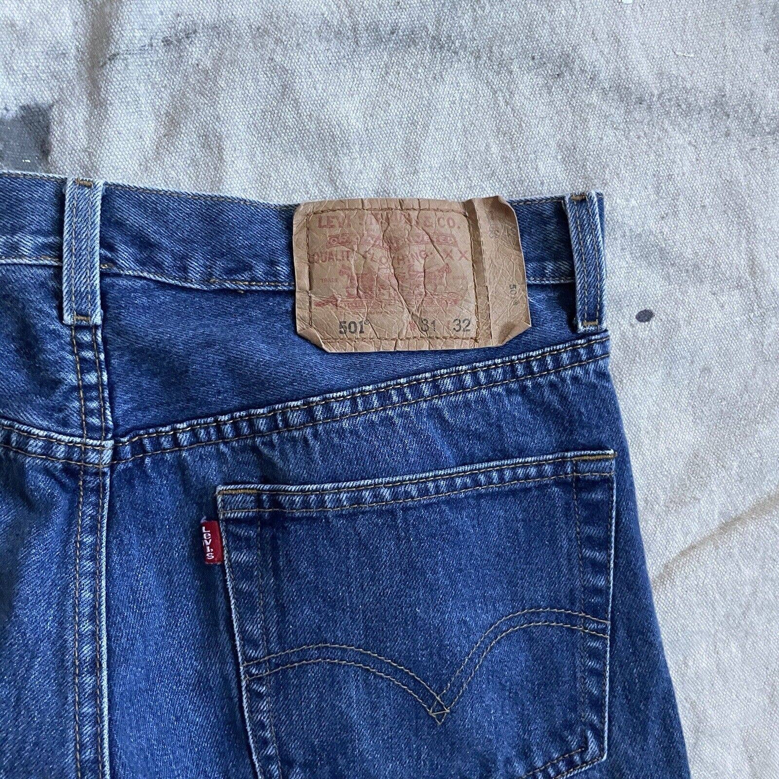 Vintage 501xx 90s Denim Jeans Size 32x31 Button Fly Distressed by Levi’s - Image 6