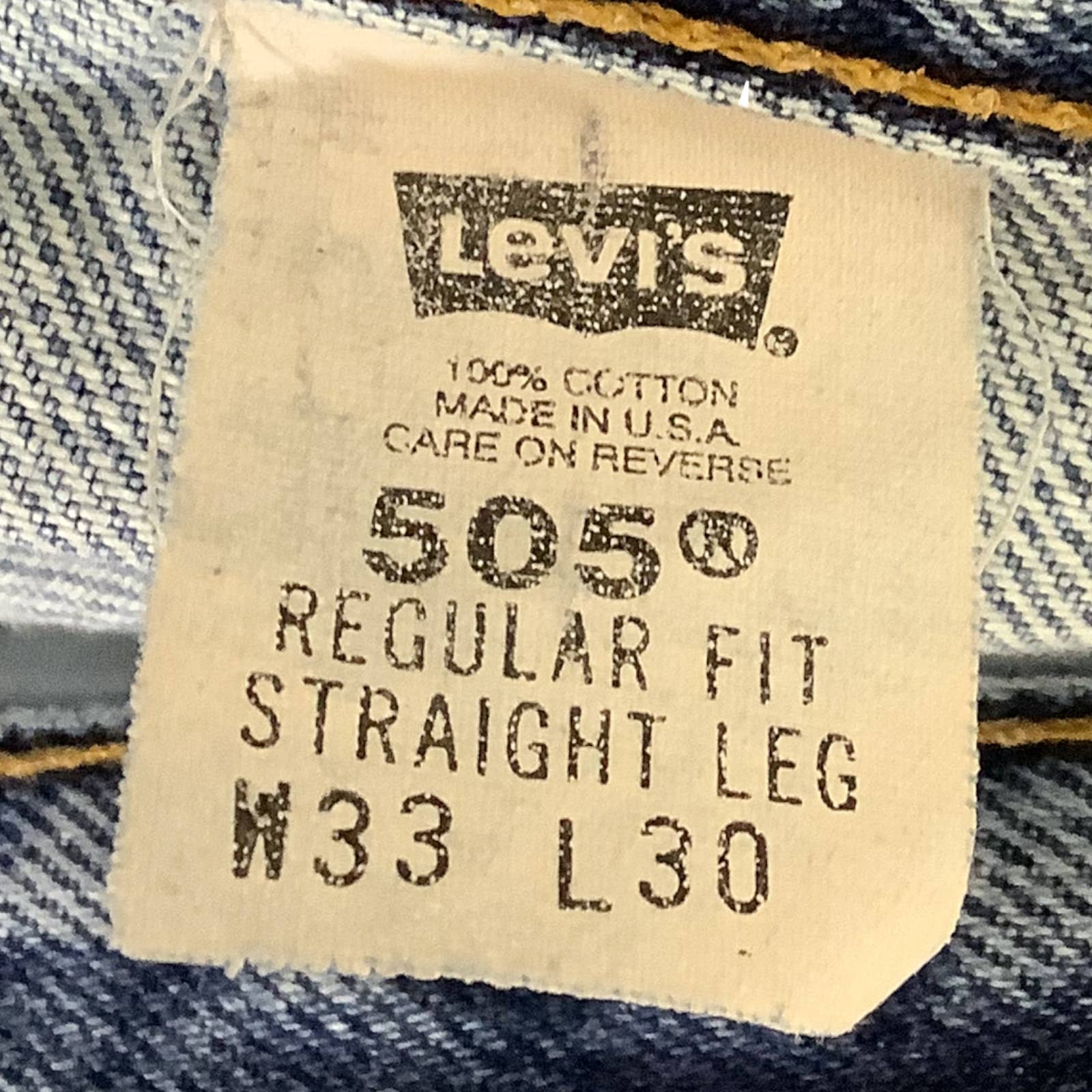 Vintage 505 Jeans Regular Fit Straight Leg Distressed High Waisted 31" Usa Distressed - No Leather Patch - Tagged As 33x30 But See Measurements by Levi's - Image 4