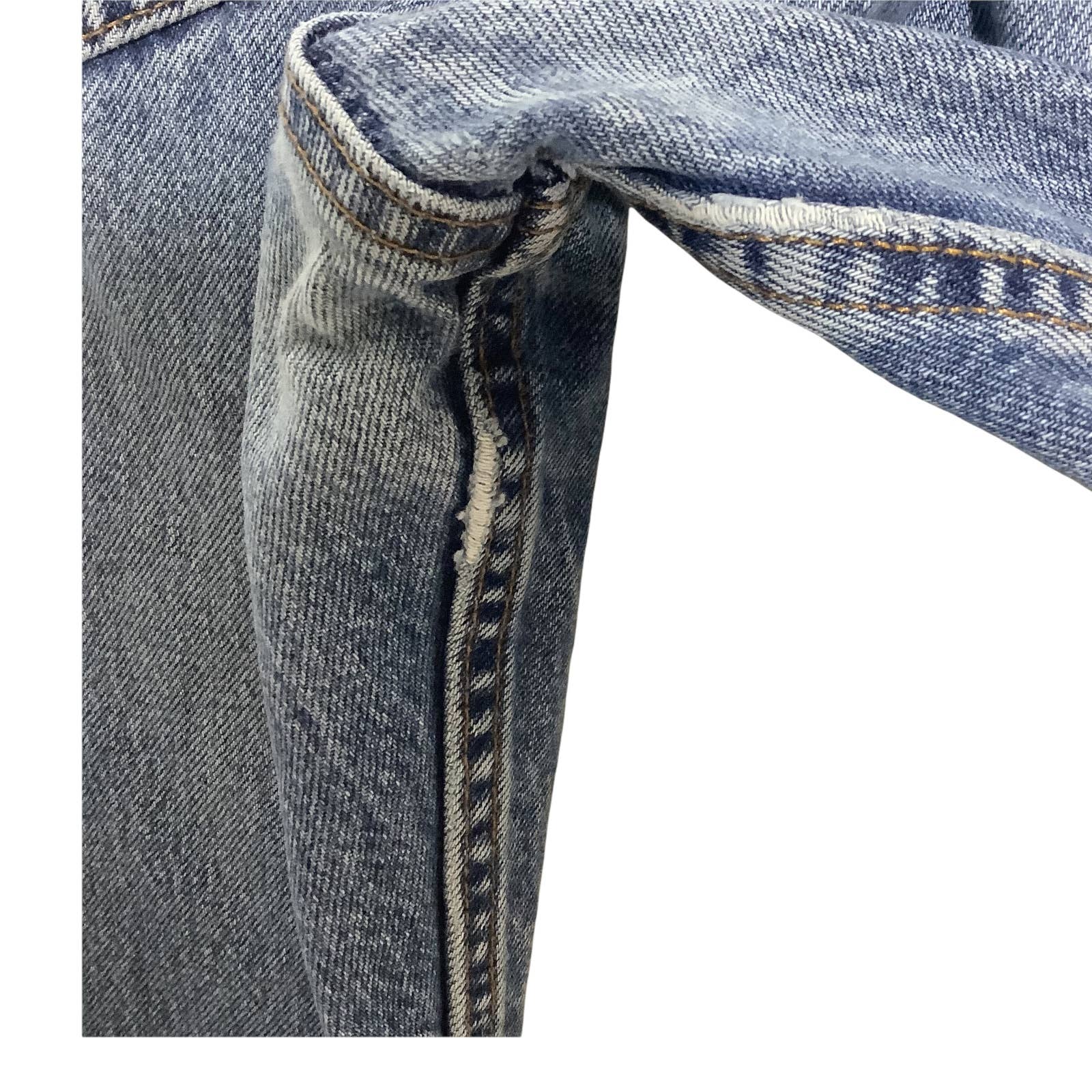 Vintage 505 Jeans Regular Fit Straight Leg Distressed High Waisted 31" Usa Distressed - No Leather Patch - Tagged As 33x30 But See Measurements by Levi's - Image 9
