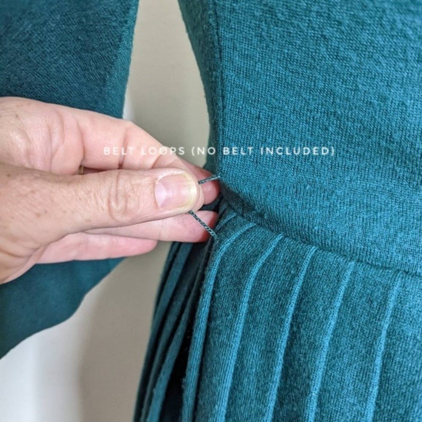 Vintage 50s 60s Pleated Green Midi Sweater Dress by William Fox - Image 7