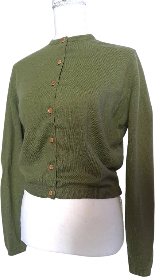 Vintage 50s Beautiful Olive Green Jantzen Sweater Cardigan by Jantzen