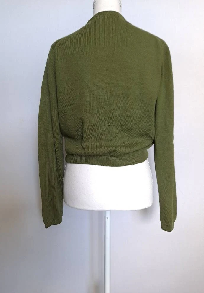 Vintage 50s Beautiful Olive Green Jantzen Sweater Cardigan by Jantzen - Image 5