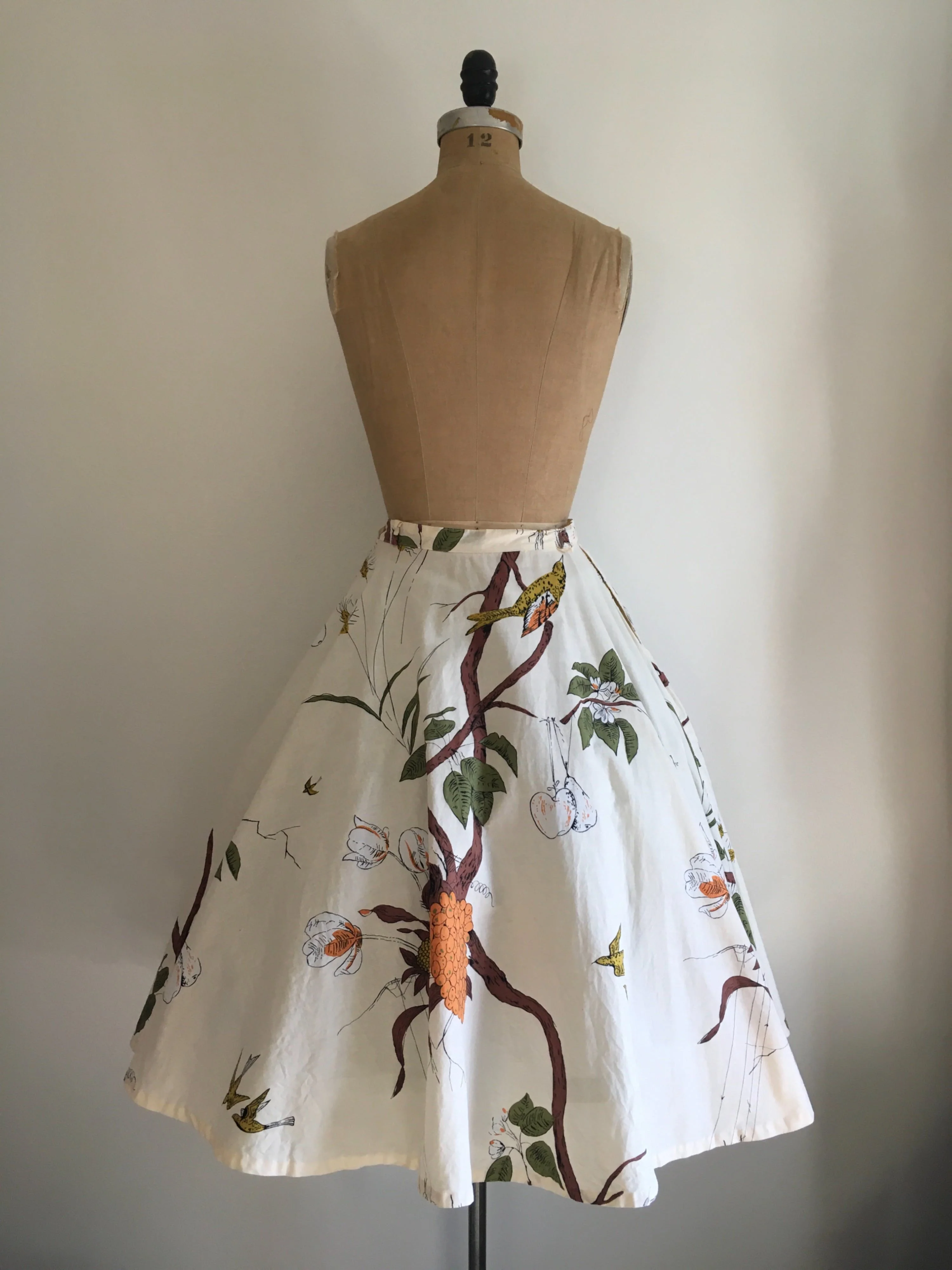 50's Bird Novelty Print Circle Skirt - Image 2