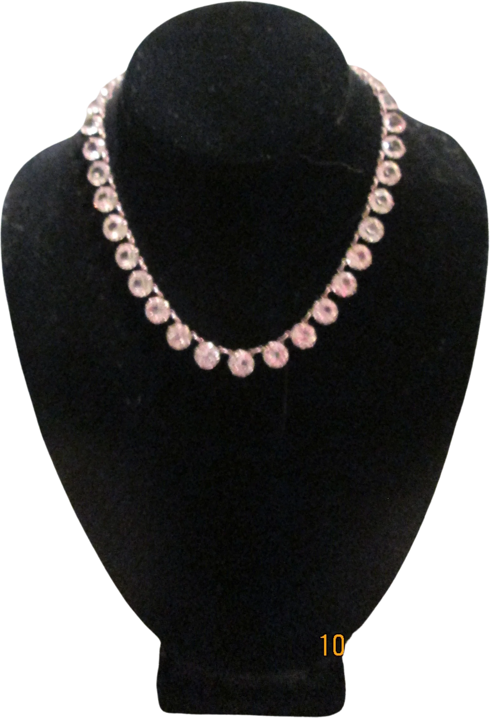 Vintage 50s Faceted Crystal Round Choker Necklace Gorgeous