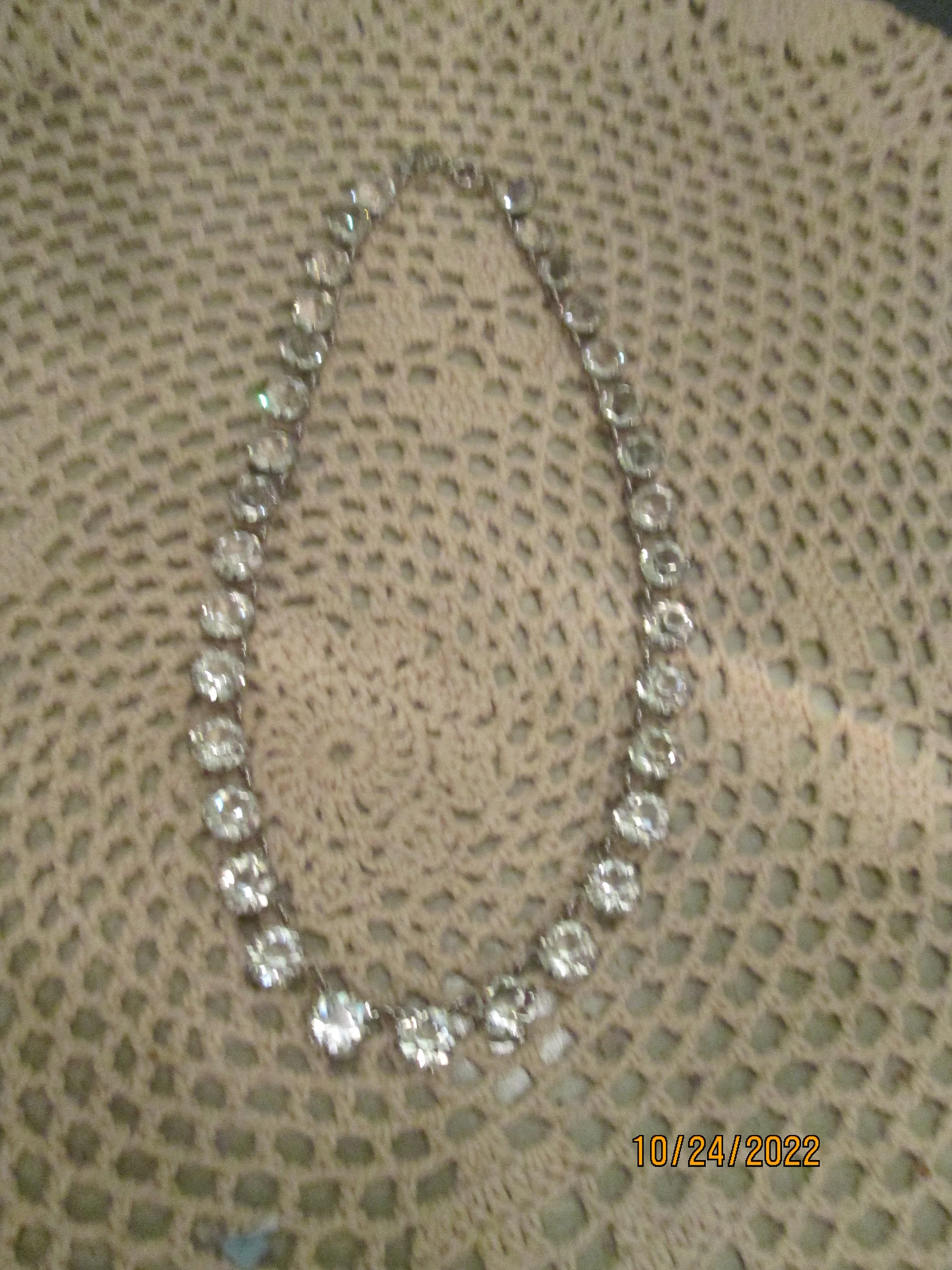 Vintage 50s Faceted Crystal Round Choker Necklace Gorgeous - Image 4