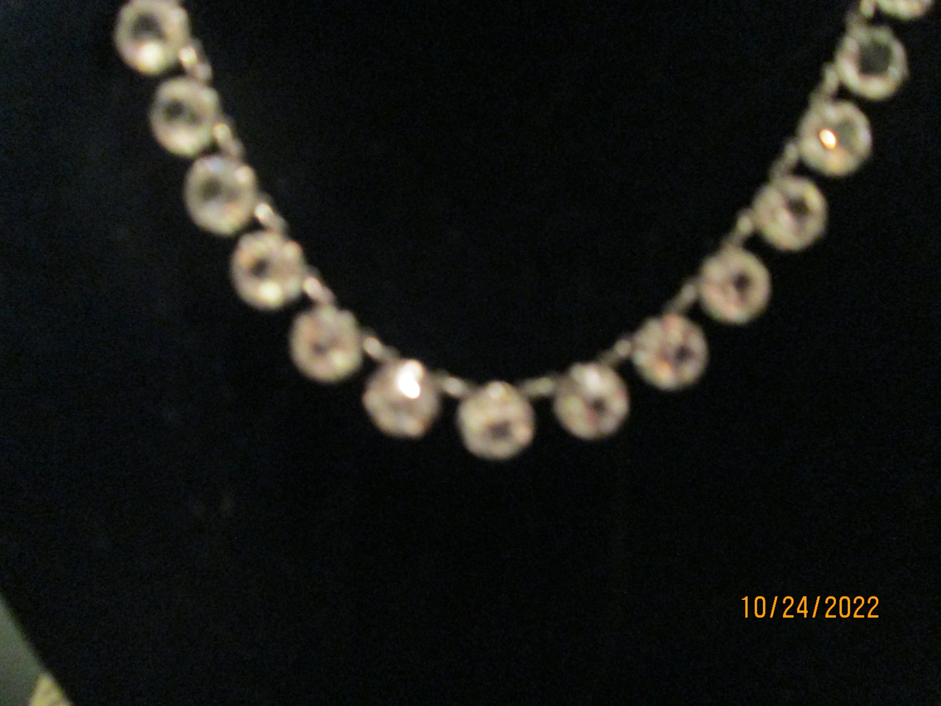 Vintage 50s Faceted Crystal Round Choker Necklace Gorgeous - Image 5