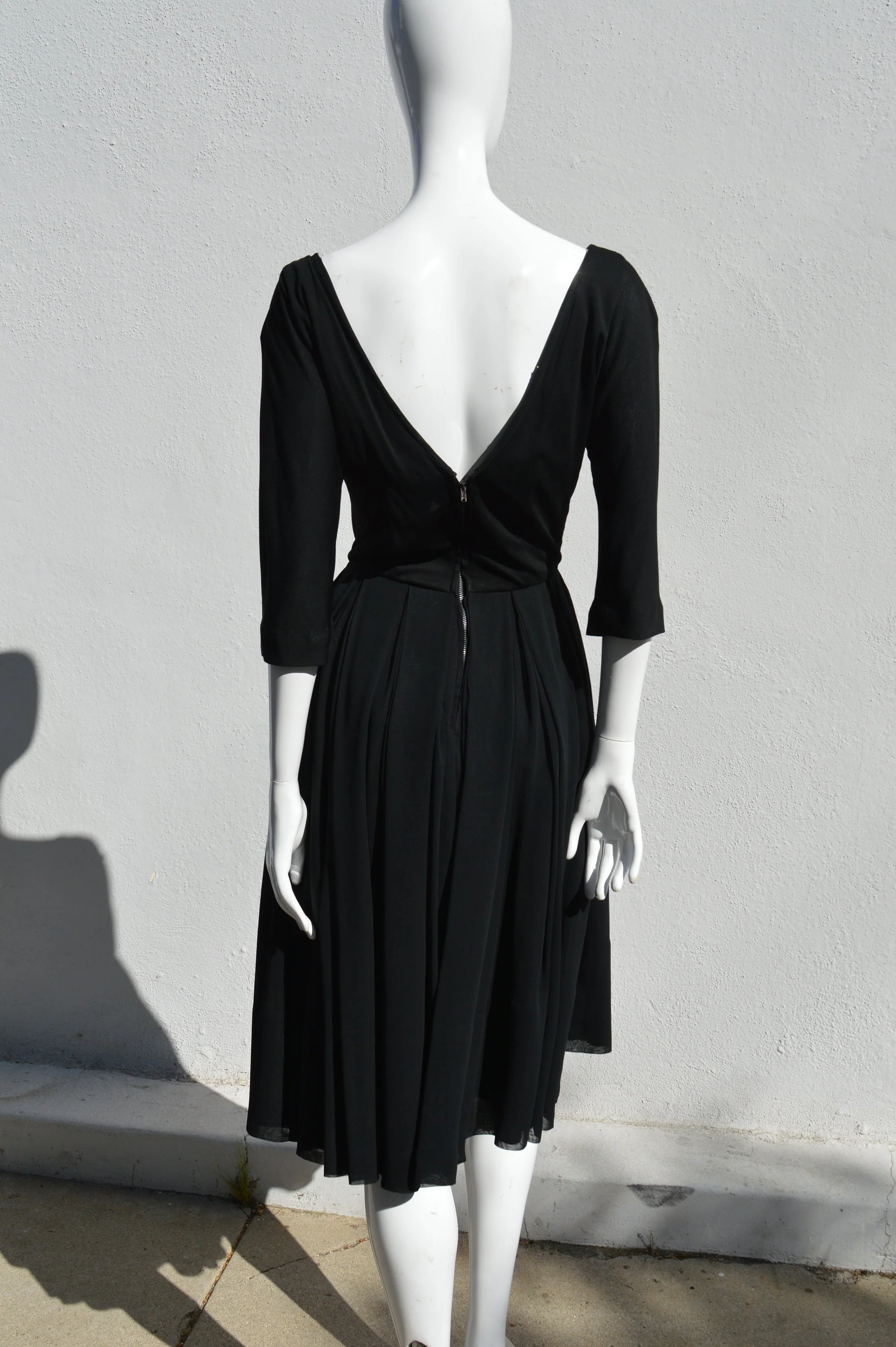 Vintage 50s Flirty Dance Party Dress Full Skirt New Look Chiffon Marilyn Swing Rockabilly Viva Vegas Cocktail Classic Look Size 6 - Image 2