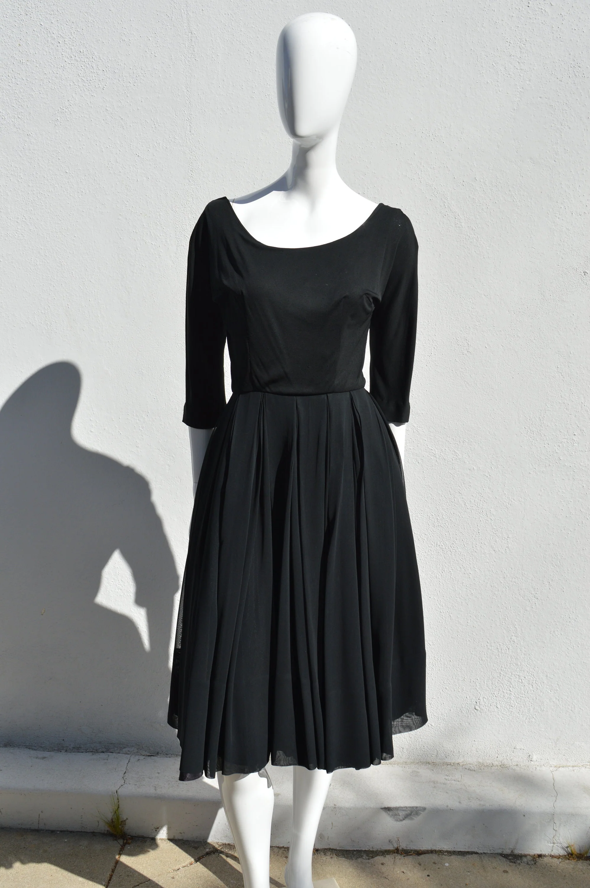 Vintage 50s Flirty Dance Party Dress Full Skirt New Look Chiffon Marilyn Swing Rockabilly Viva Vegas Cocktail Classic Look Size 6 - Image 6
