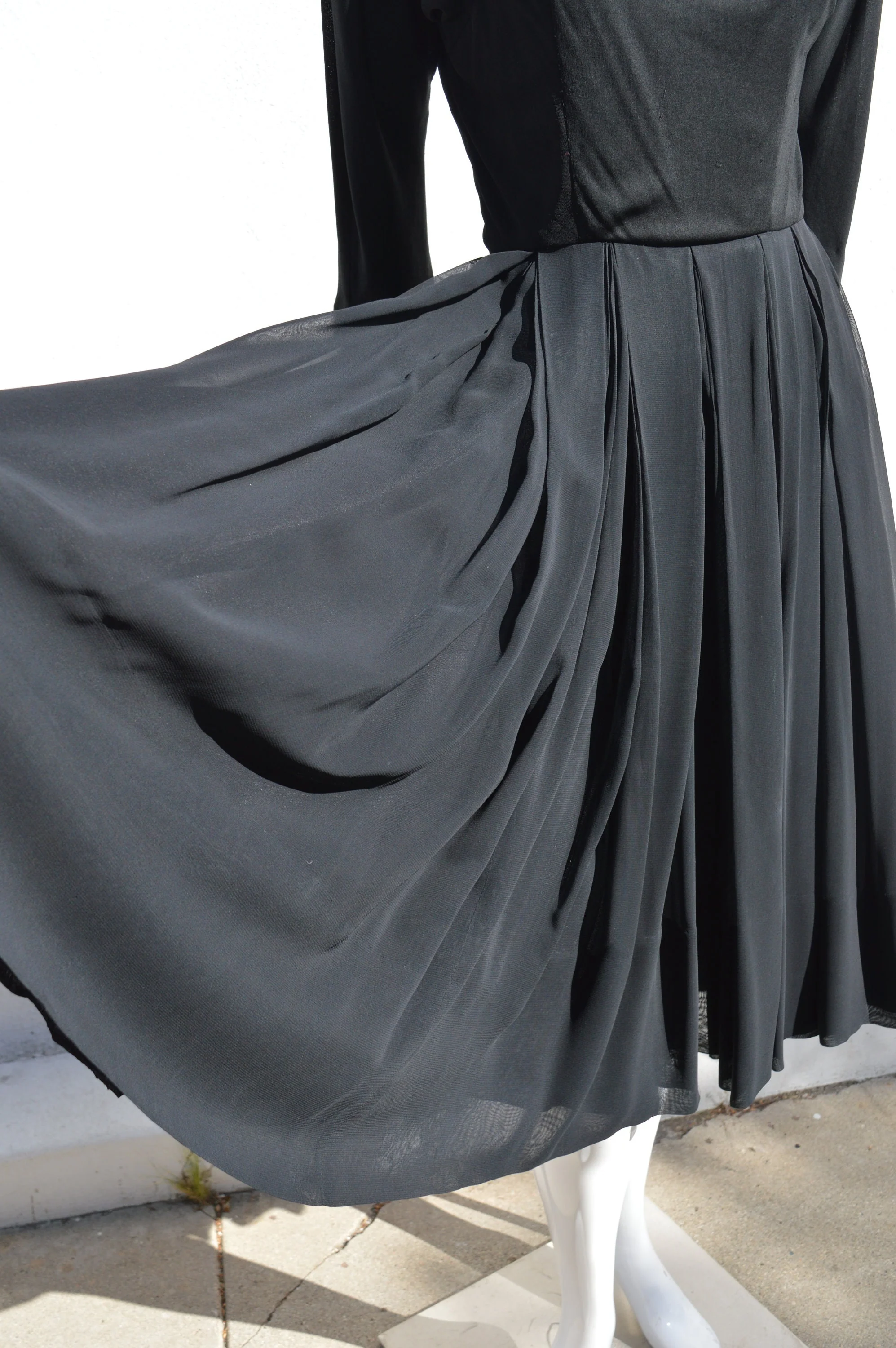 Vintage 50s Flirty Dance Party Dress Full Skirt New Look Chiffon Marilyn Swing Rockabilly Viva Vegas Cocktail Classic Look Size 6 - Image 9