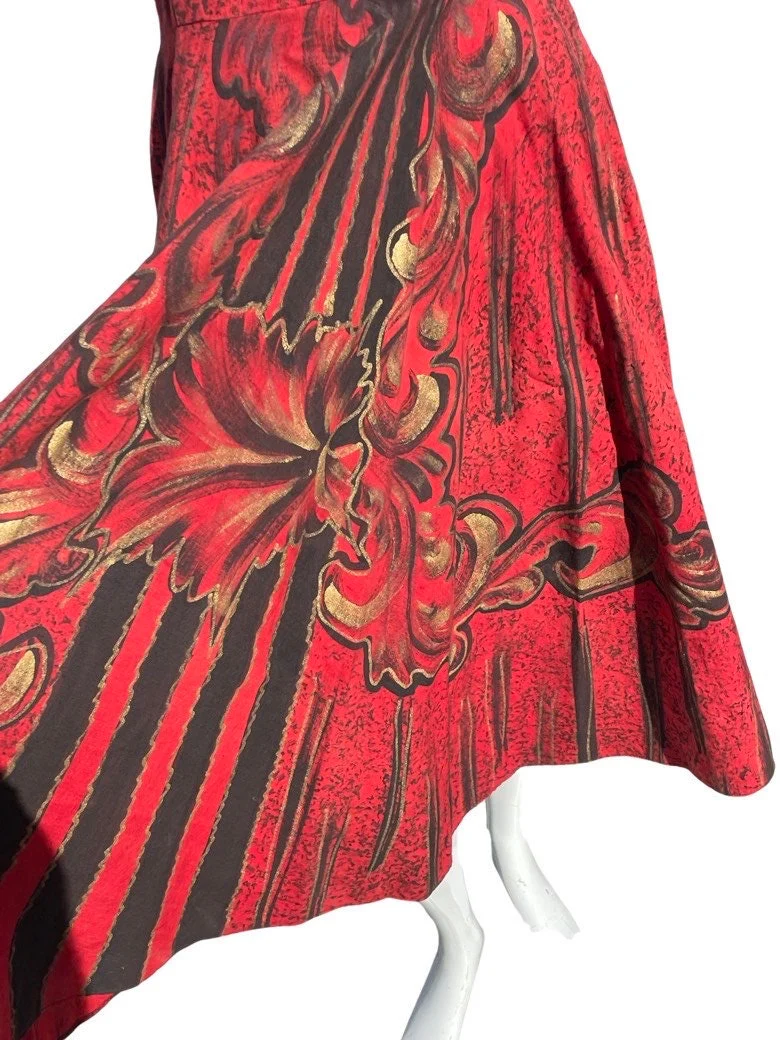 Vintage 50s Hand Painted New Look Dress Full Skirt Creaciones Mexico Pinta Size 10-12 Viva Vegas Rockabilly by Creaciones Mexico Pinta - Image 7