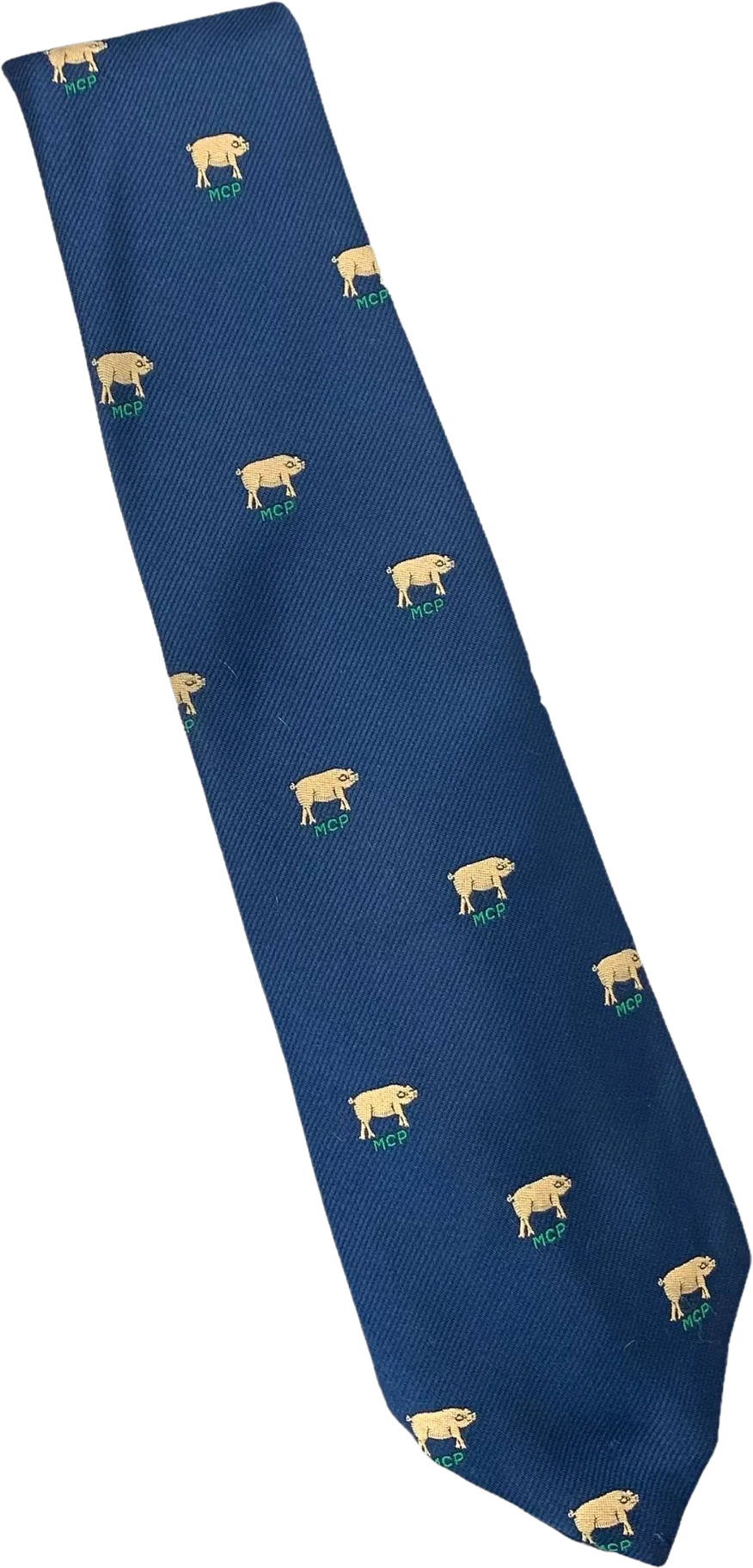 Vintage 50s Hanny's of Arizona Blue Pig Tie by Clubs By Blanford