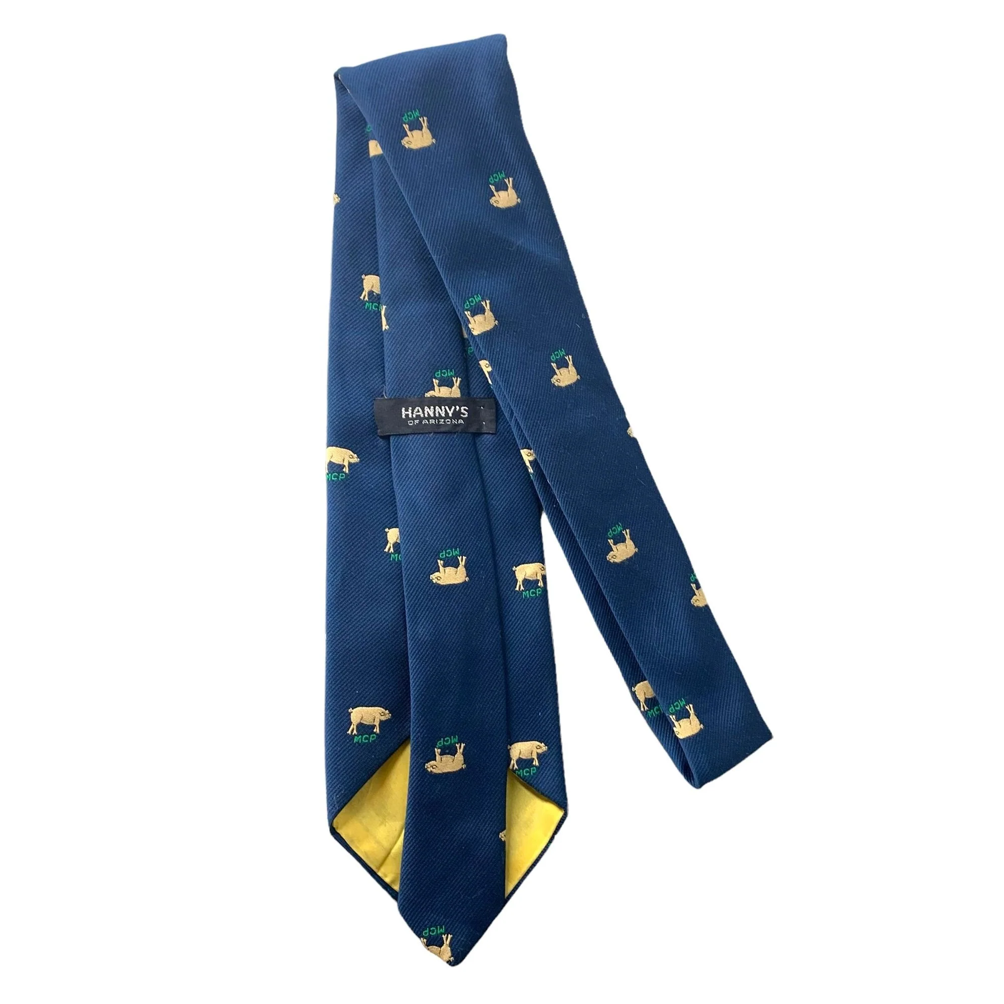 Vintage 50s Hanny's of Arizona Blue Pig Tie by Clubs By Blanford - Image 2