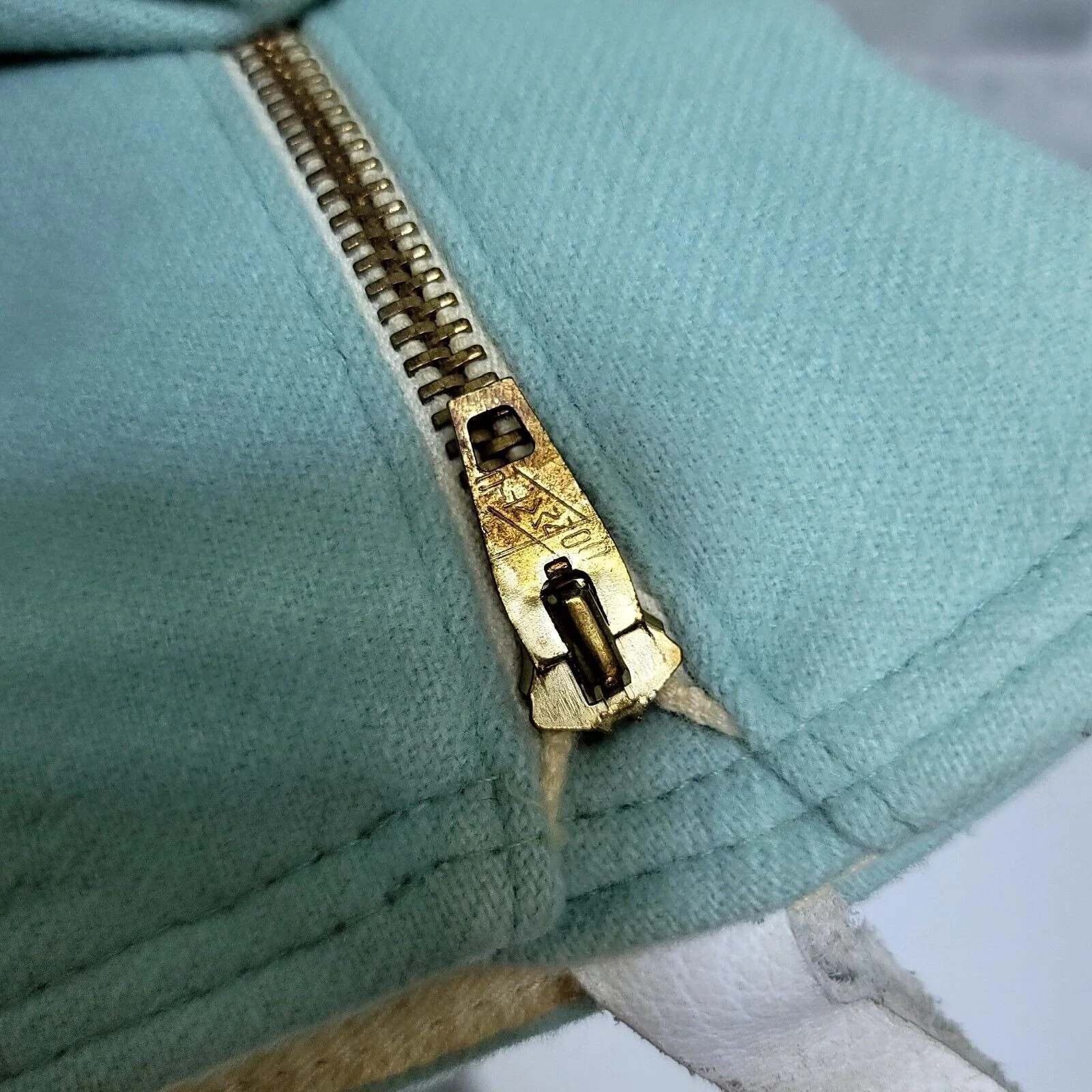 50s 3 Piece Set Turquoise Winter Coat Pants Cap By Kate Kiddies - Image 9