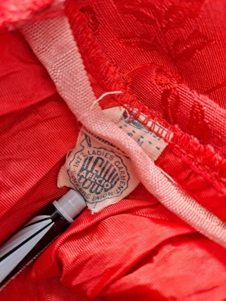 50s Vintage Red Party Dress Set With Bolero Jacket By L'aiglon - Image 8