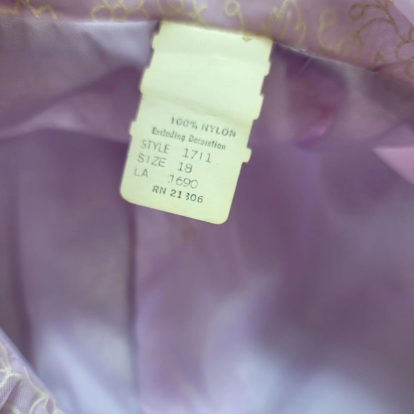 Vintage 50s Lavender Purple White Textured Floral Chiffon Button Front Robe - Image 9