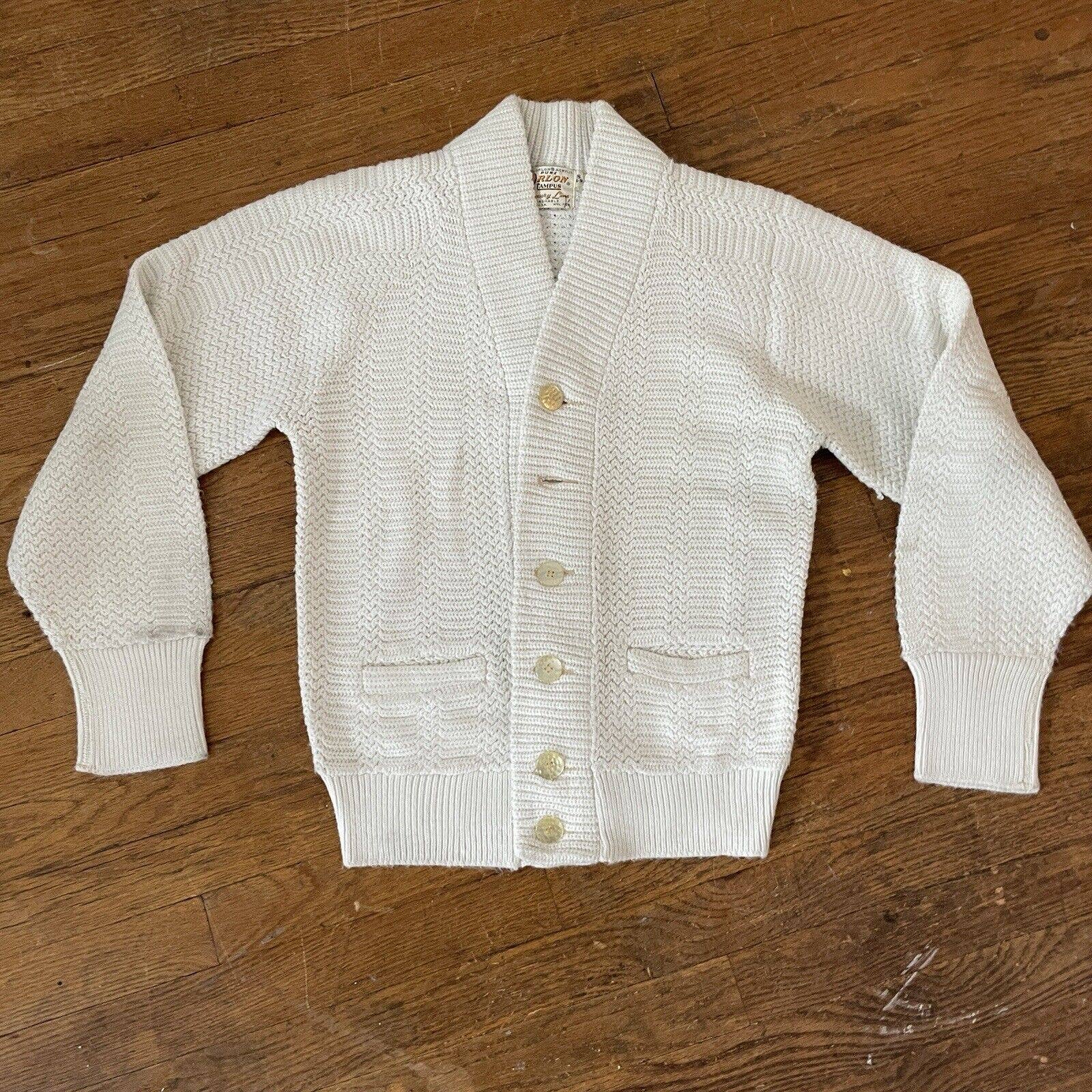 Vintage 50s Luxury Line Shawl Neck Cardigan Sweater by Campus - Image 4