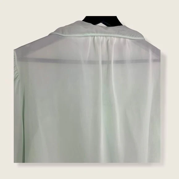Vintage 50s Mint Green Chiffon Bed Jacket Medium by Seamprufe - Image 5
