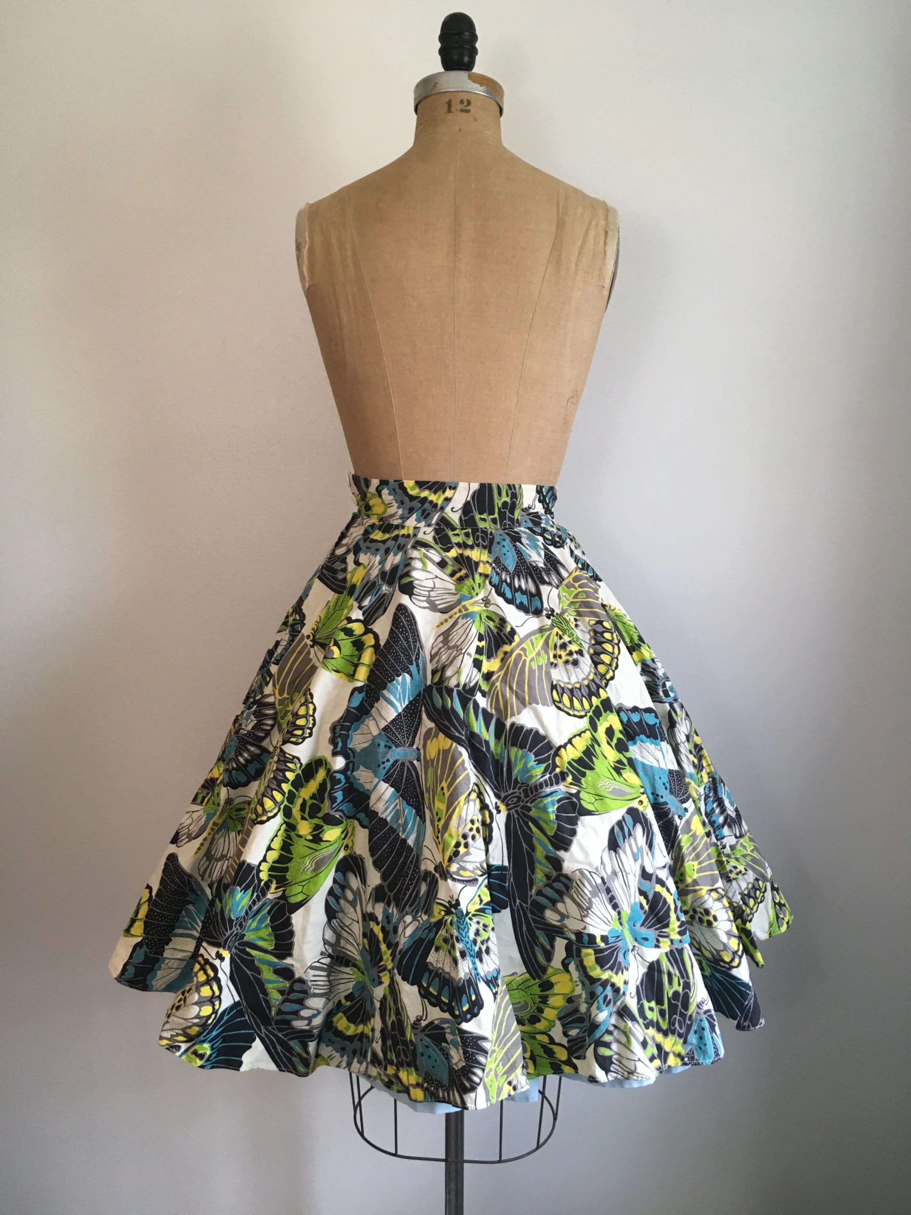 50's Moth Butterfly Novelty Print Circle Skirt by Lillimar - Image 2