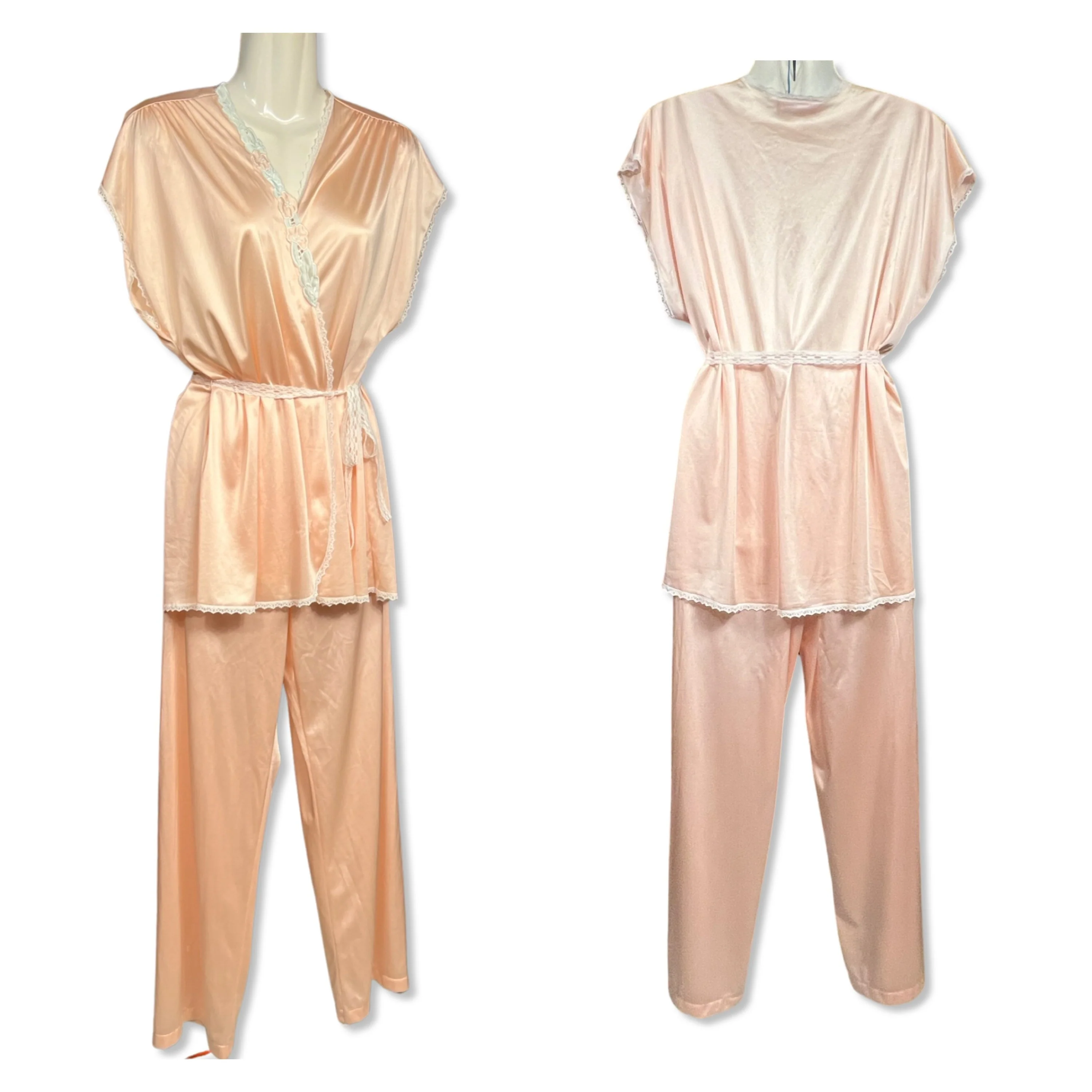 Vintage 50s Peach Nude Pajama Set - Image 10