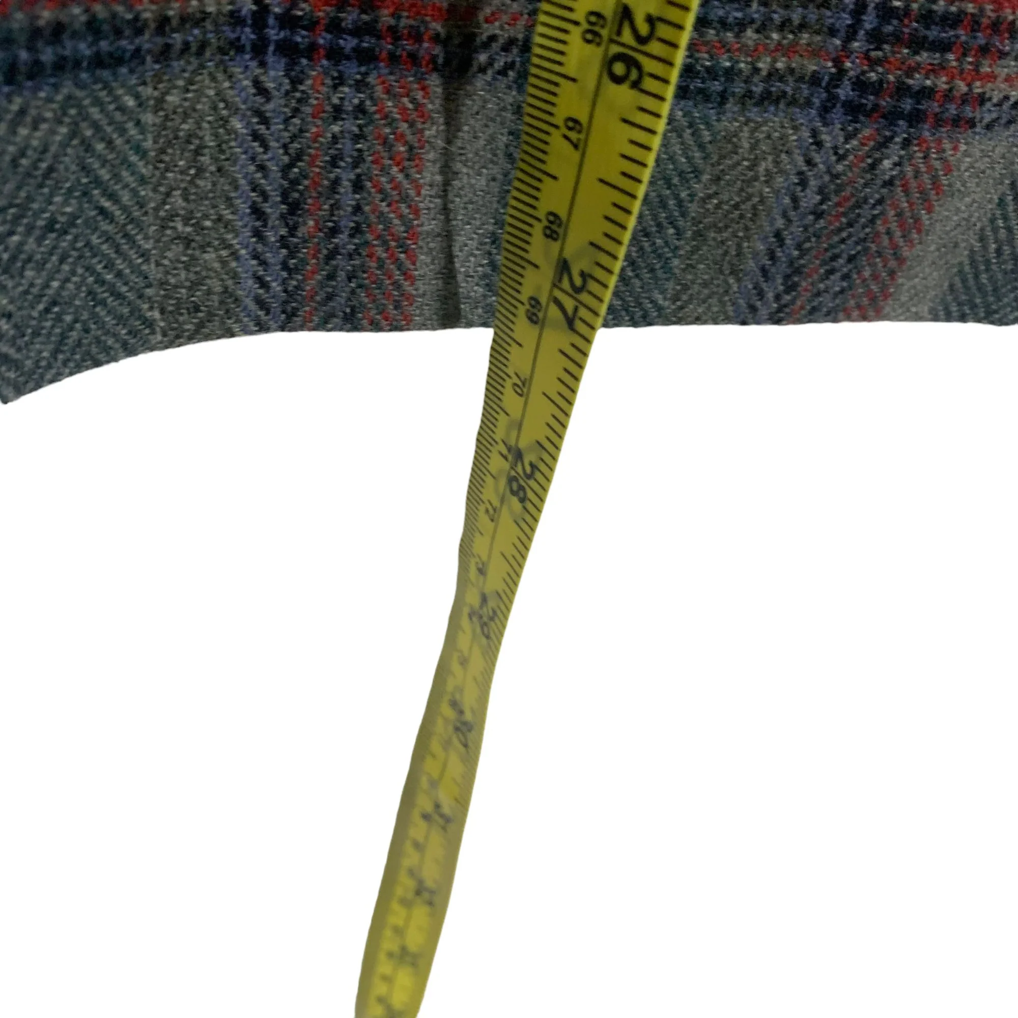 Vintage 50s Pendleton Gray Blue Plaid Wool Straight Knee Length Skirt by Pendleton - Image 10