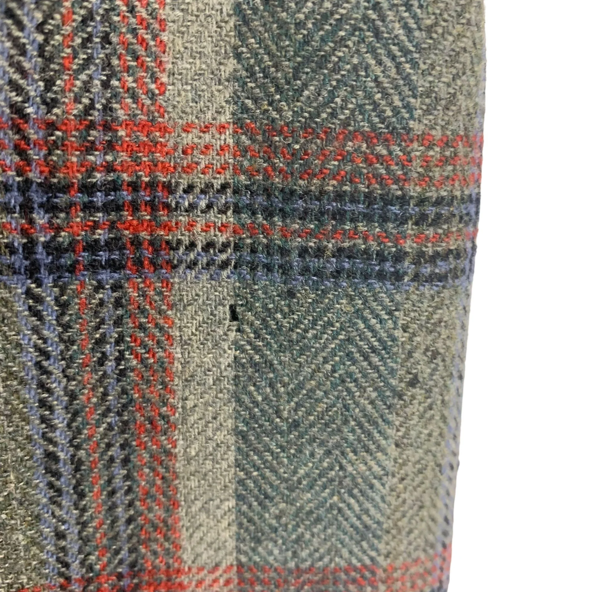 Vintage 50s Pendleton Gray Blue Plaid Wool Straight Knee Length Skirt by Pendleton - Image 4