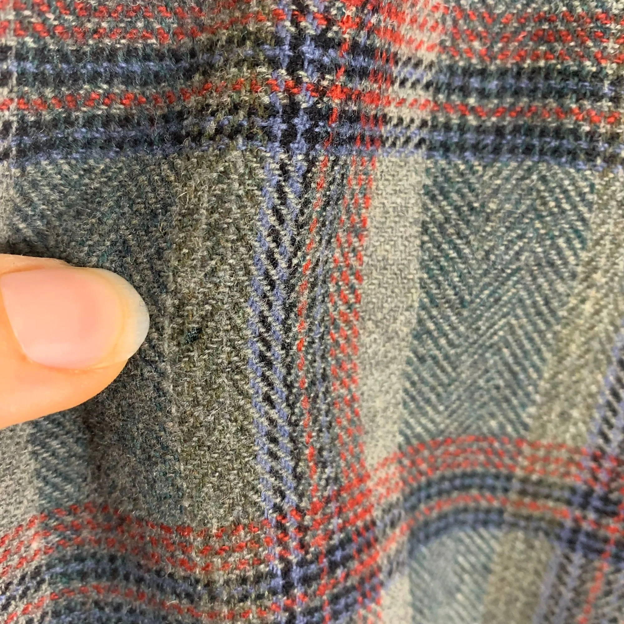 Vintage 50s Pendleton Gray Blue Plaid Wool Straight Knee Length Skirt by Pendleton - Image 5