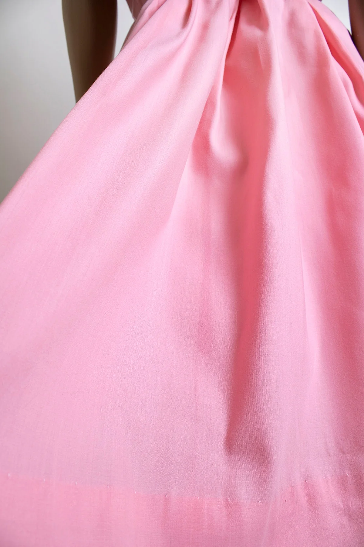 Vintage 50s Pink Cotton Day Dress Box Pleat Skirt Button Arrow Bodice - Image 10