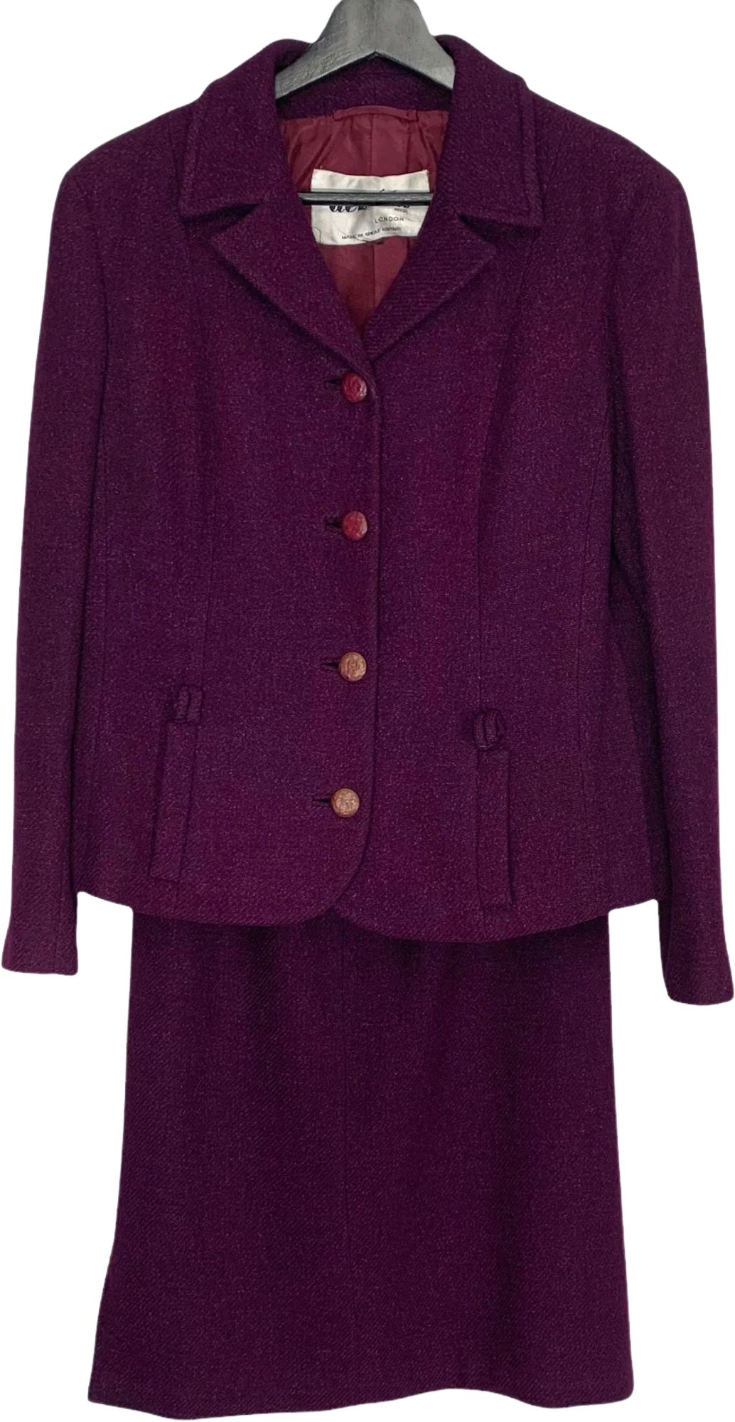 Vintage 50s Purple Blazer Pencil Skirt Set Large by Dereta