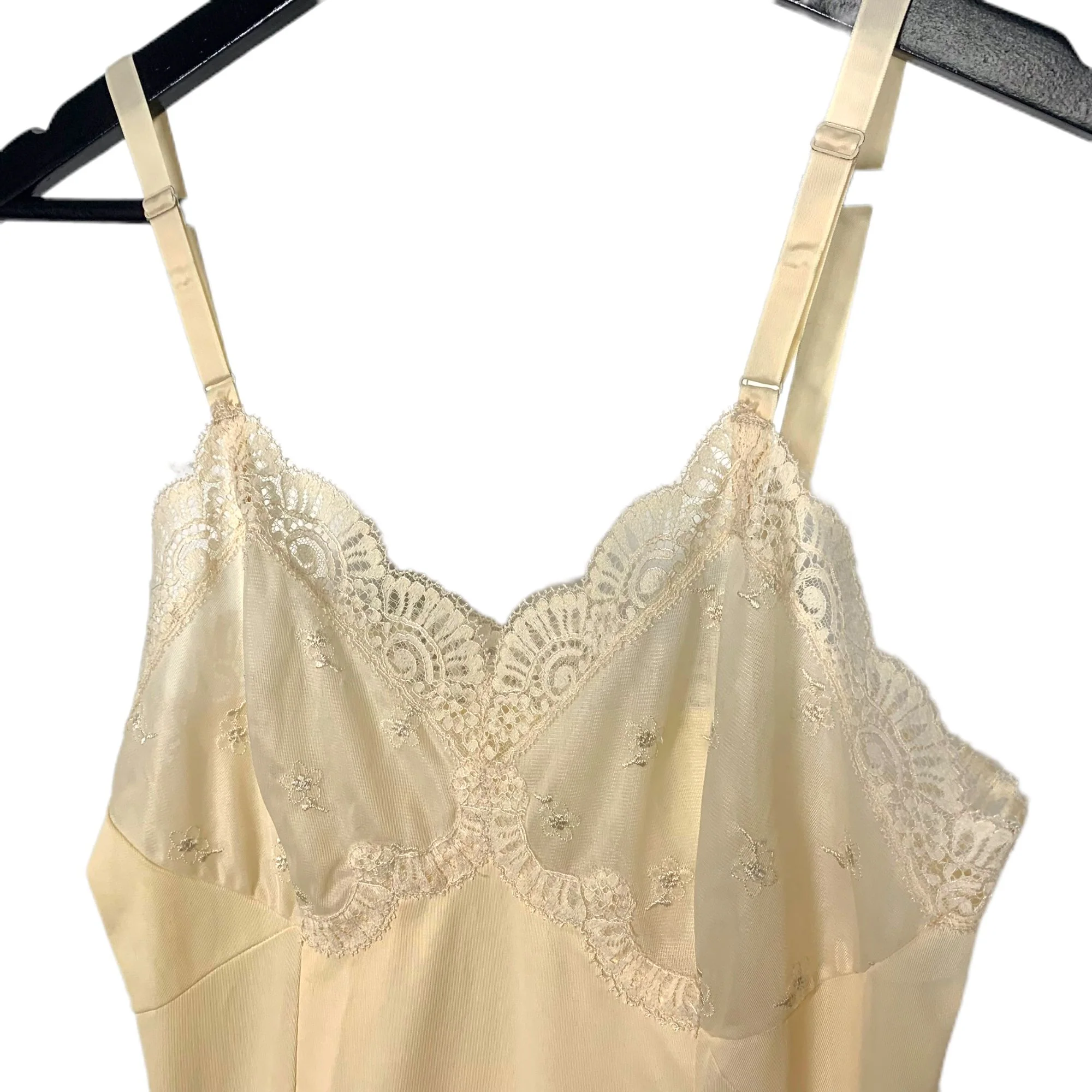 Vintage 50s Sears The Doesnt Slip Cream Fortrel Polyester Slip by Sears - Image 2