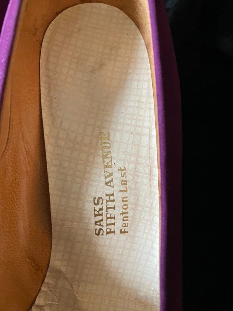Vintage 50s Shoes Pumps Kittien Heel Purple Fenton Last Saks Fifth Avenue Size 6 1/2 by Saks Fifth Avenue - Image 6