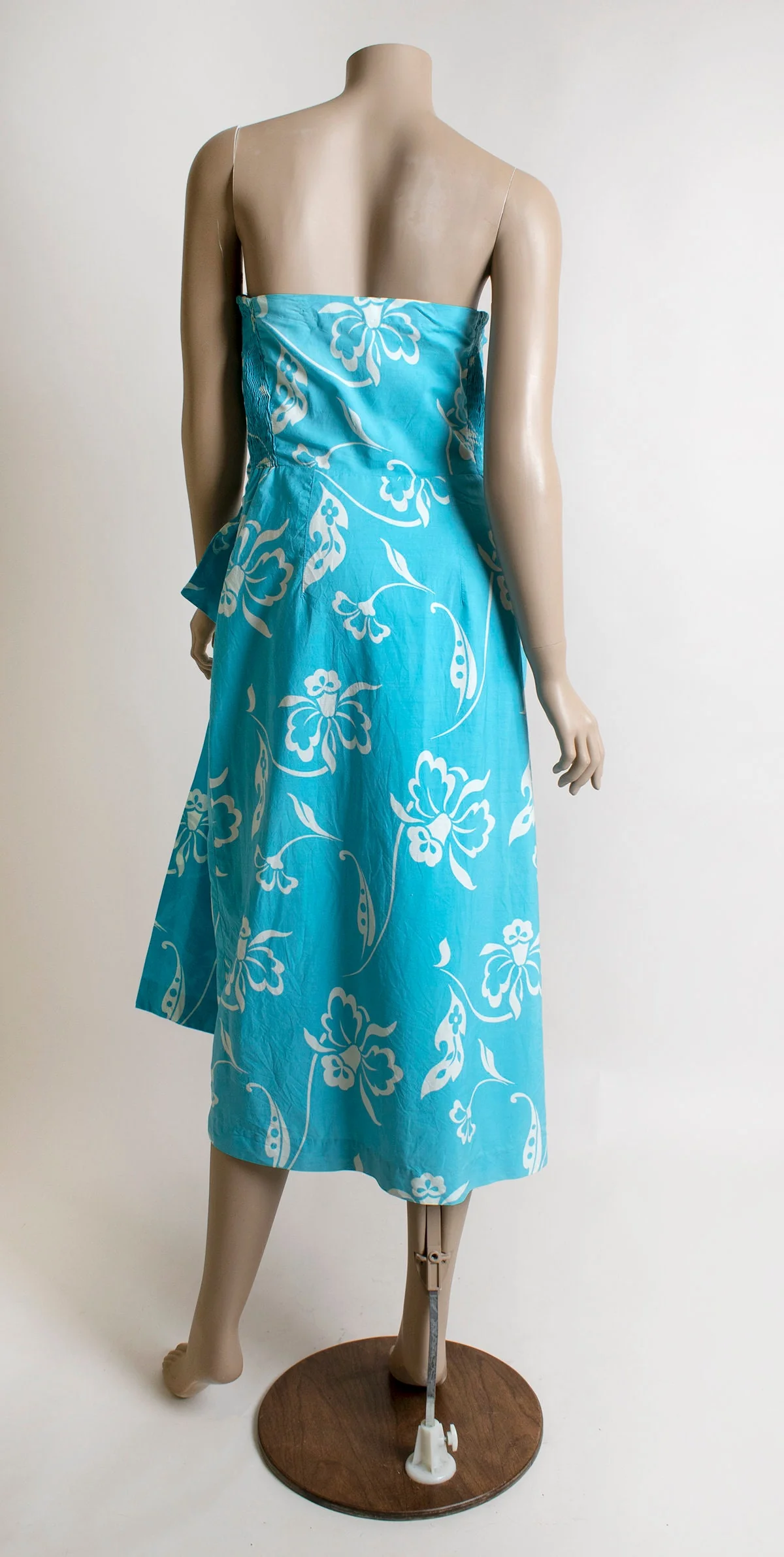 Vintage 50s Tropical Dress with Matching Bolero Aquamarine Blue and White Tropical Floral Print by Paradise Hawaii - Image 5