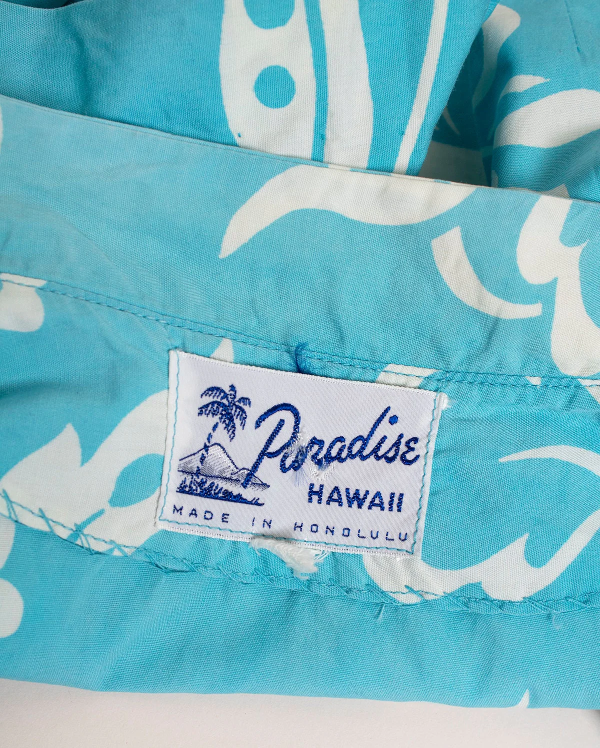 Vintage 50s Tropical Dress with Matching Bolero Aquamarine Blue and White Tropical Floral Print by Paradise Hawaii - Image 9