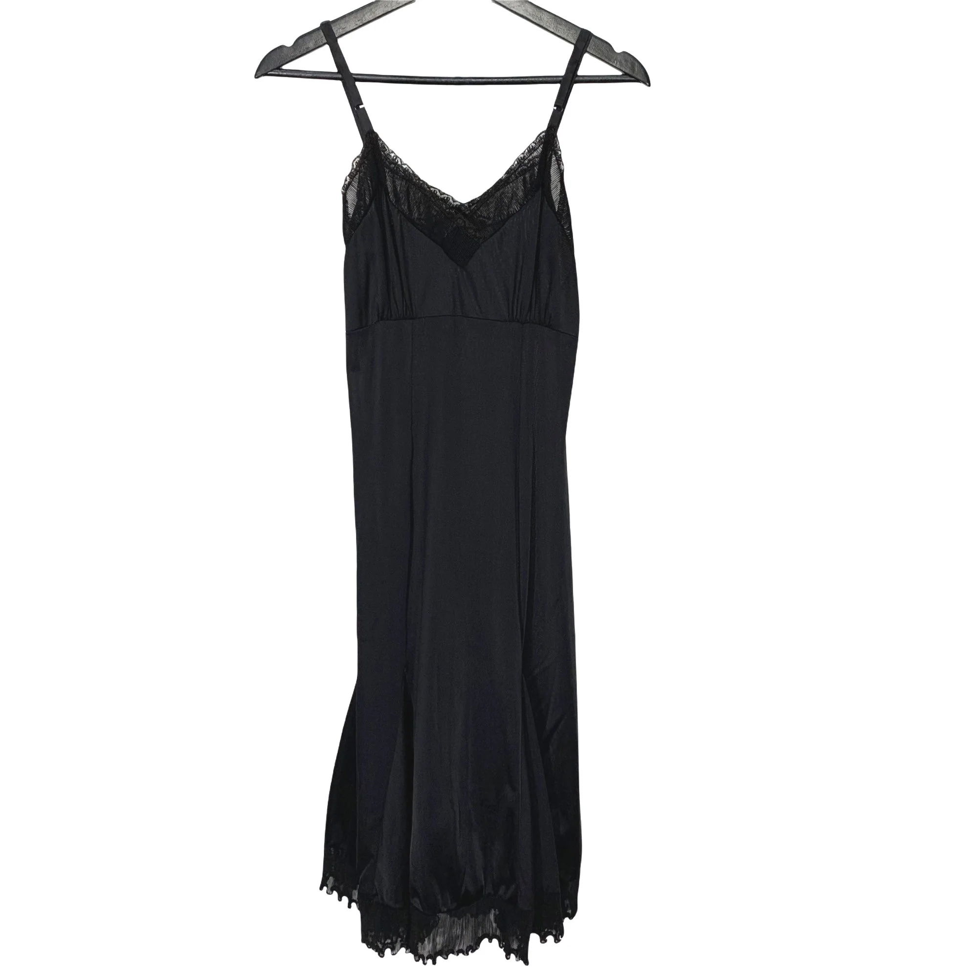 Vintage 50s Trumpet Hem Black Midi Slip Medium - Image 2