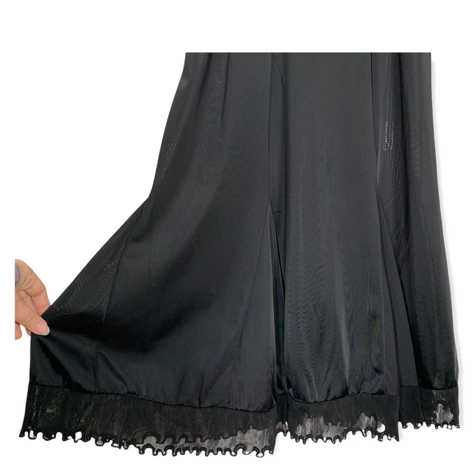 Vintage 50s Trumpet Hem Black Midi Slip Medium - Image 4