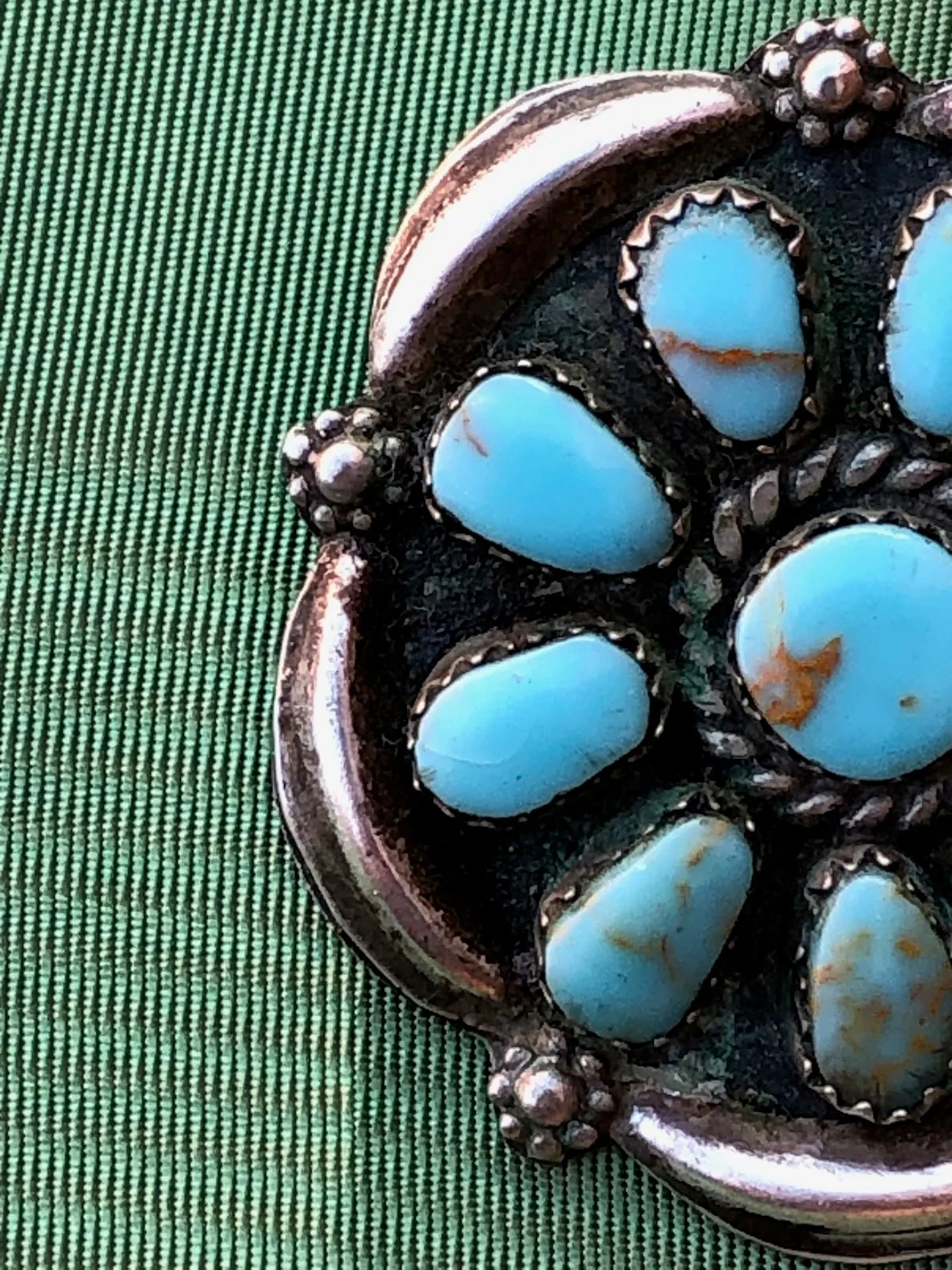 Vintage 50s Turquoise Pendant Necklace Unisex 18 Inches - Image 5