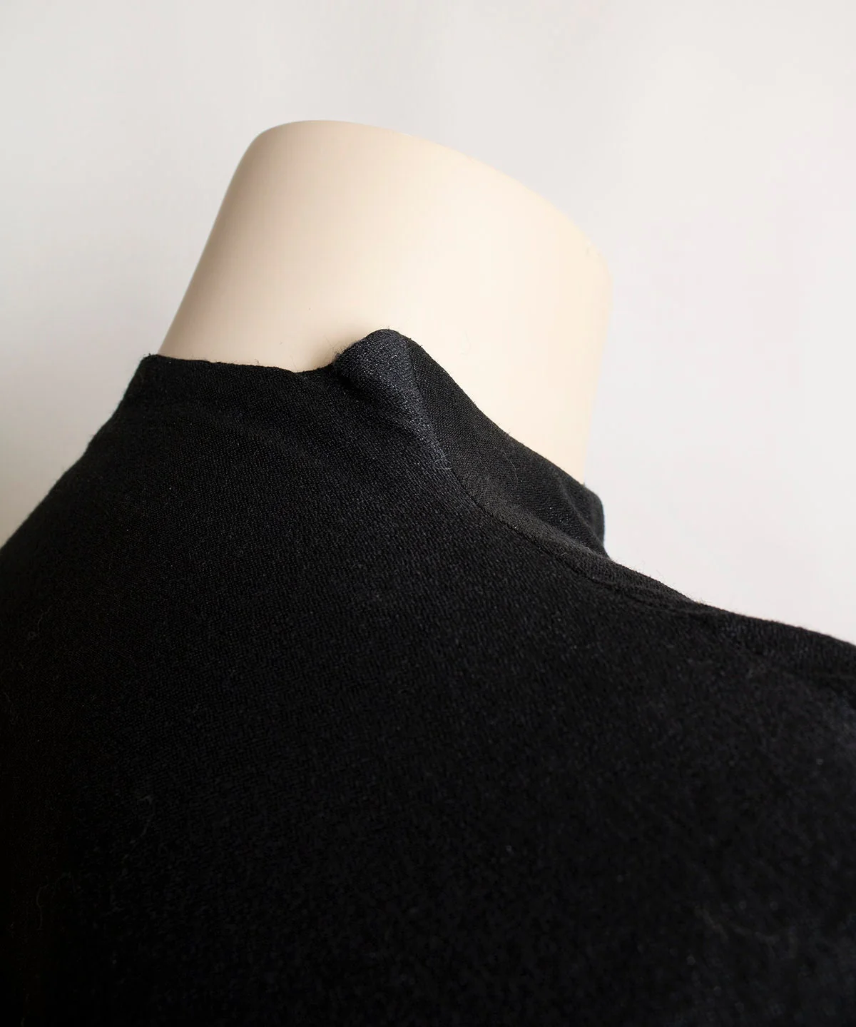 Vintage 50s Wool Coat with Fur Trim - Half Sleeve - Black Evening Swing Overcoat - One Button - Cape Style - Large - Image 8