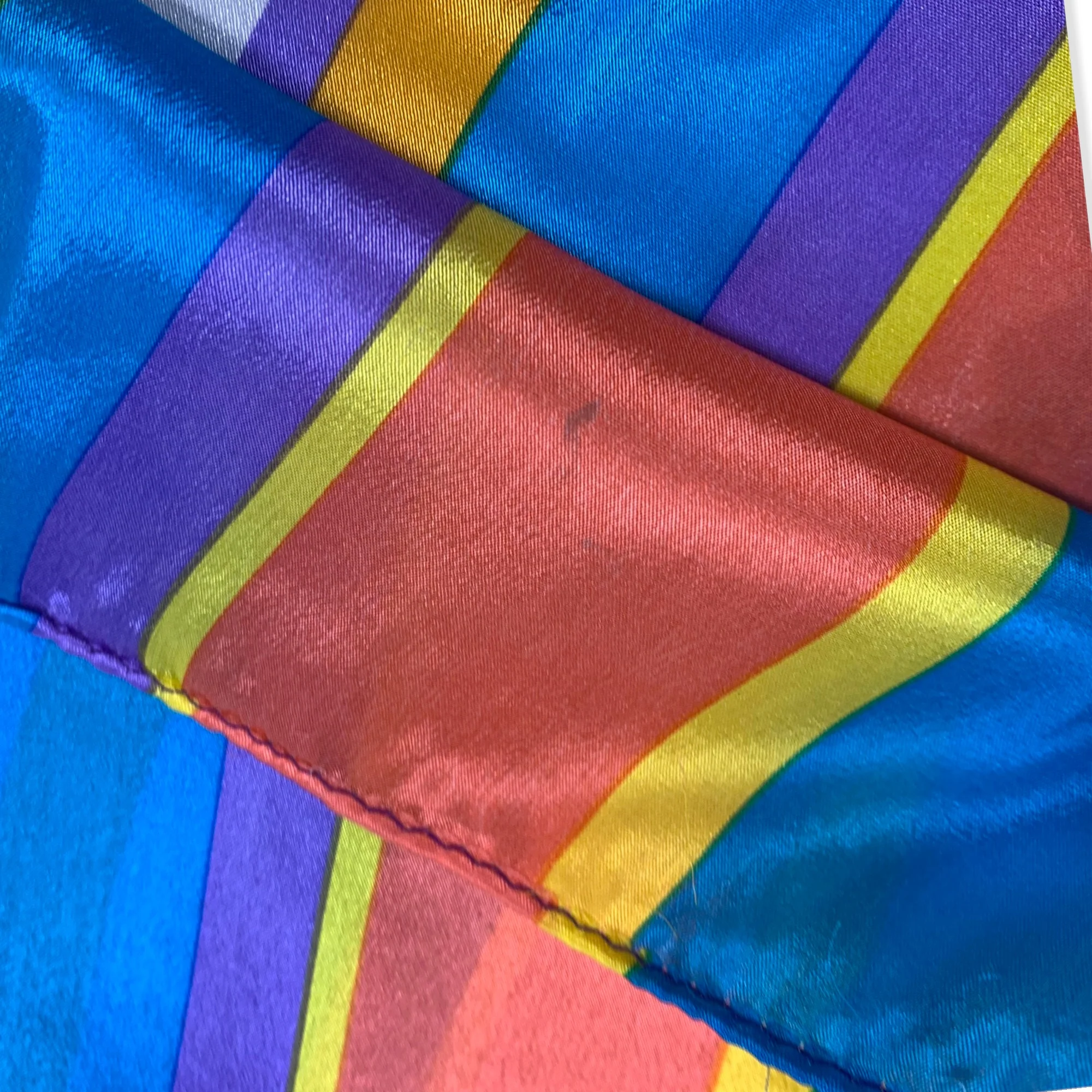 Vintage 60s 100% Silk Stripe Scarf by Liz Claiborne - Image 6