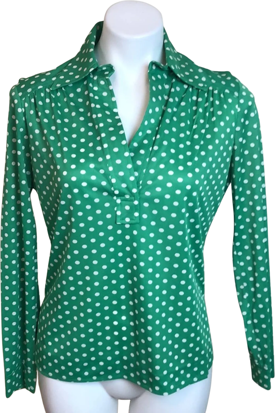 Vintage 60s 70s Casual Knit Polka Dot Disco Top by Matti of Lynne