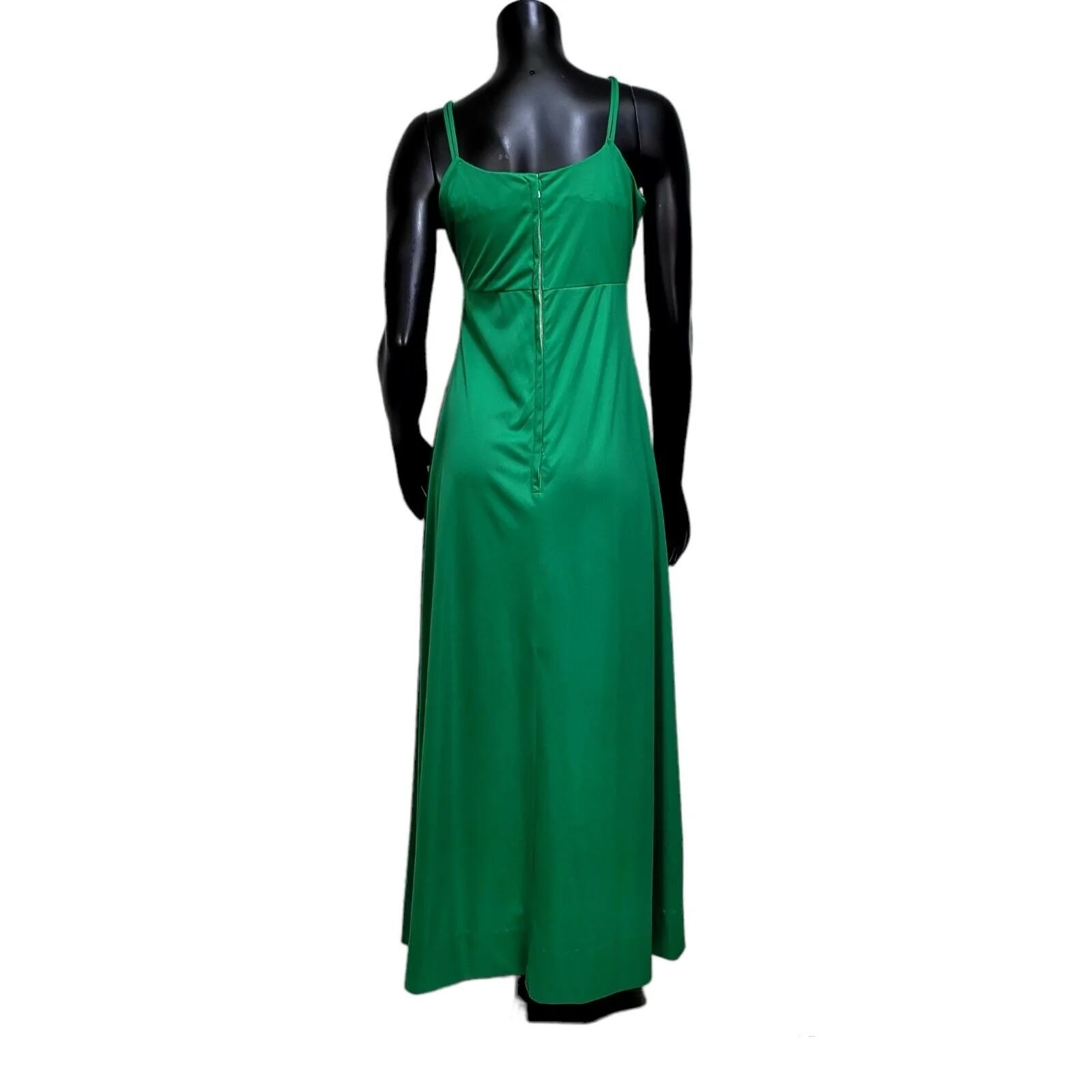 60s/70s Green Empire Waist Slip Maxi Dress By D'Ferrer's - Image 2
