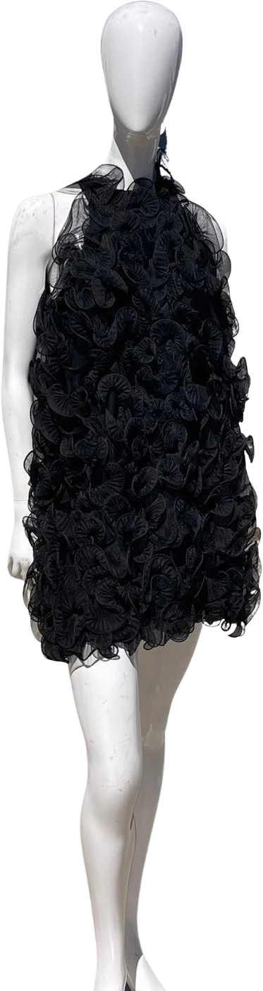 Vintage 60s All Ruffle Mini Dress Mod Go Go Mr Erin Size Small To M High Fashion Space Age Dress Mid Century by Mr Erin