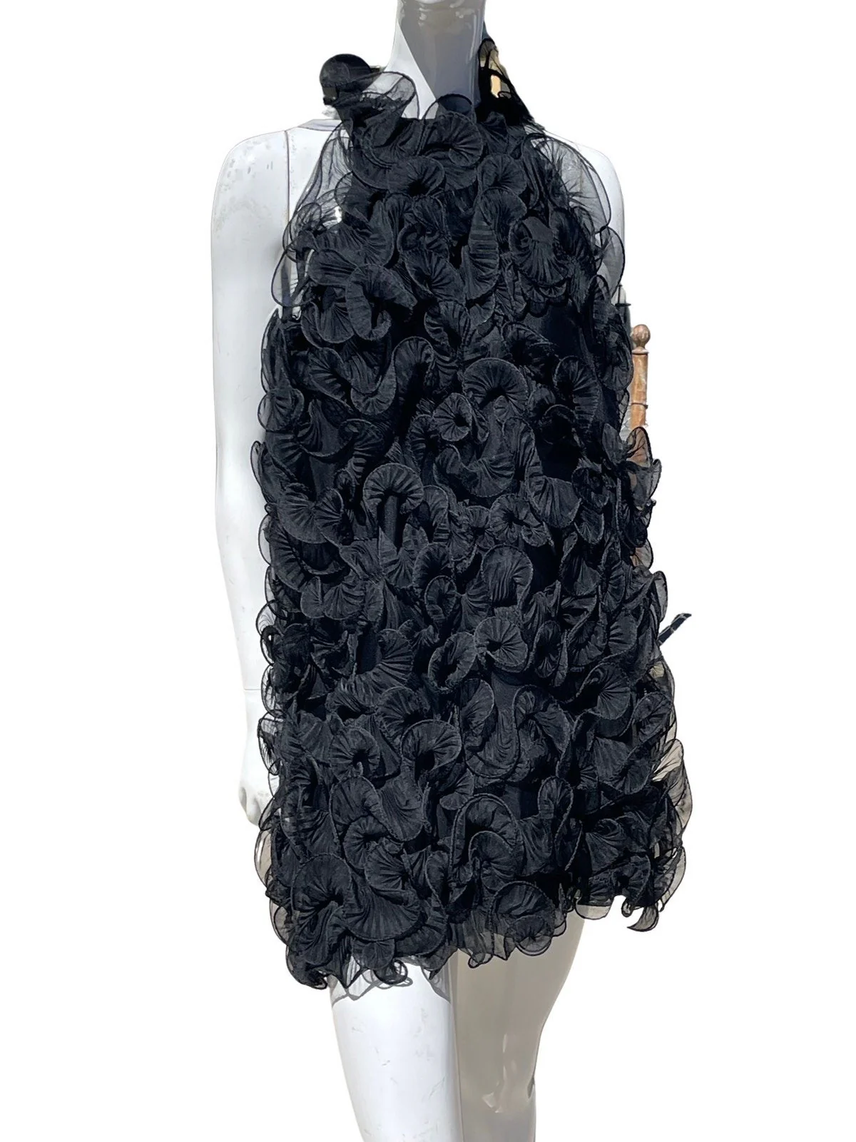 Vintage 60s All Ruffle Mini Dress Mod Go Go Mr Erin Size Small To M High Fashion Space Age Dress Mid Century by Mr Erin - Image 5