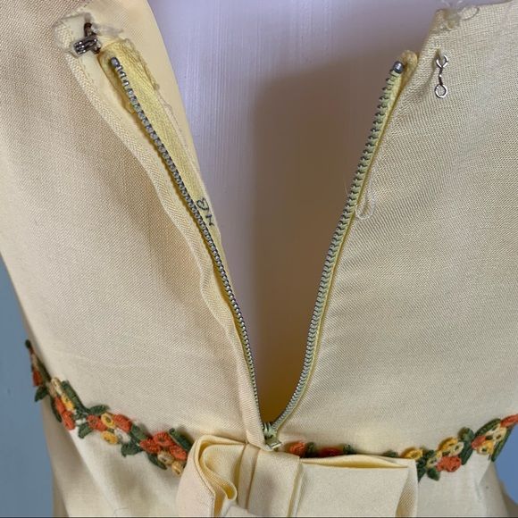Vintage 60s Bridesmaid Dress Flower Child Yellow - Image 11